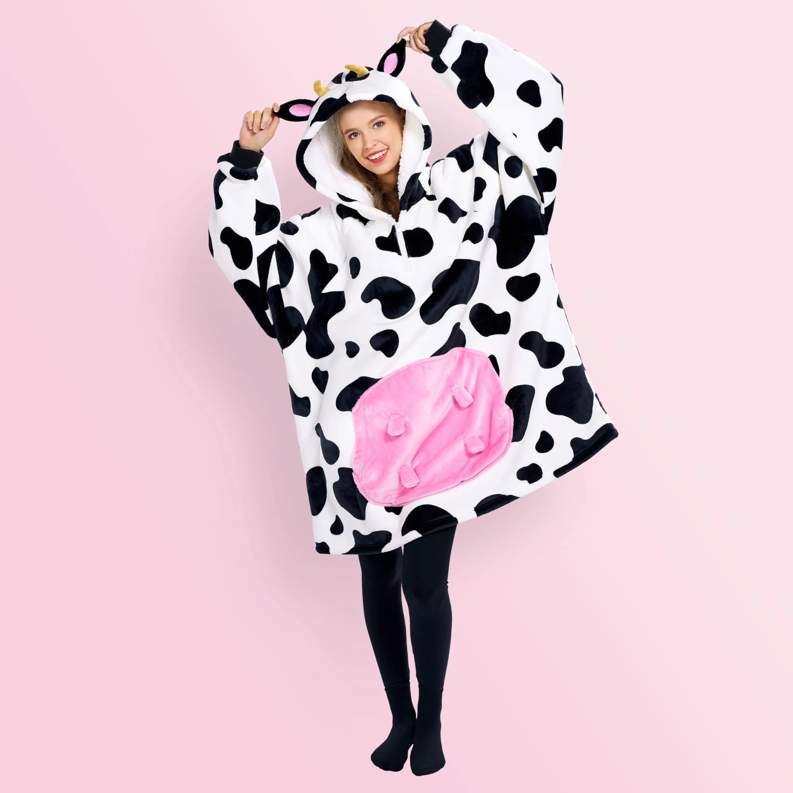 Sherpa Hooded Blanket for Adults, Wearable Pullover for Women and Men