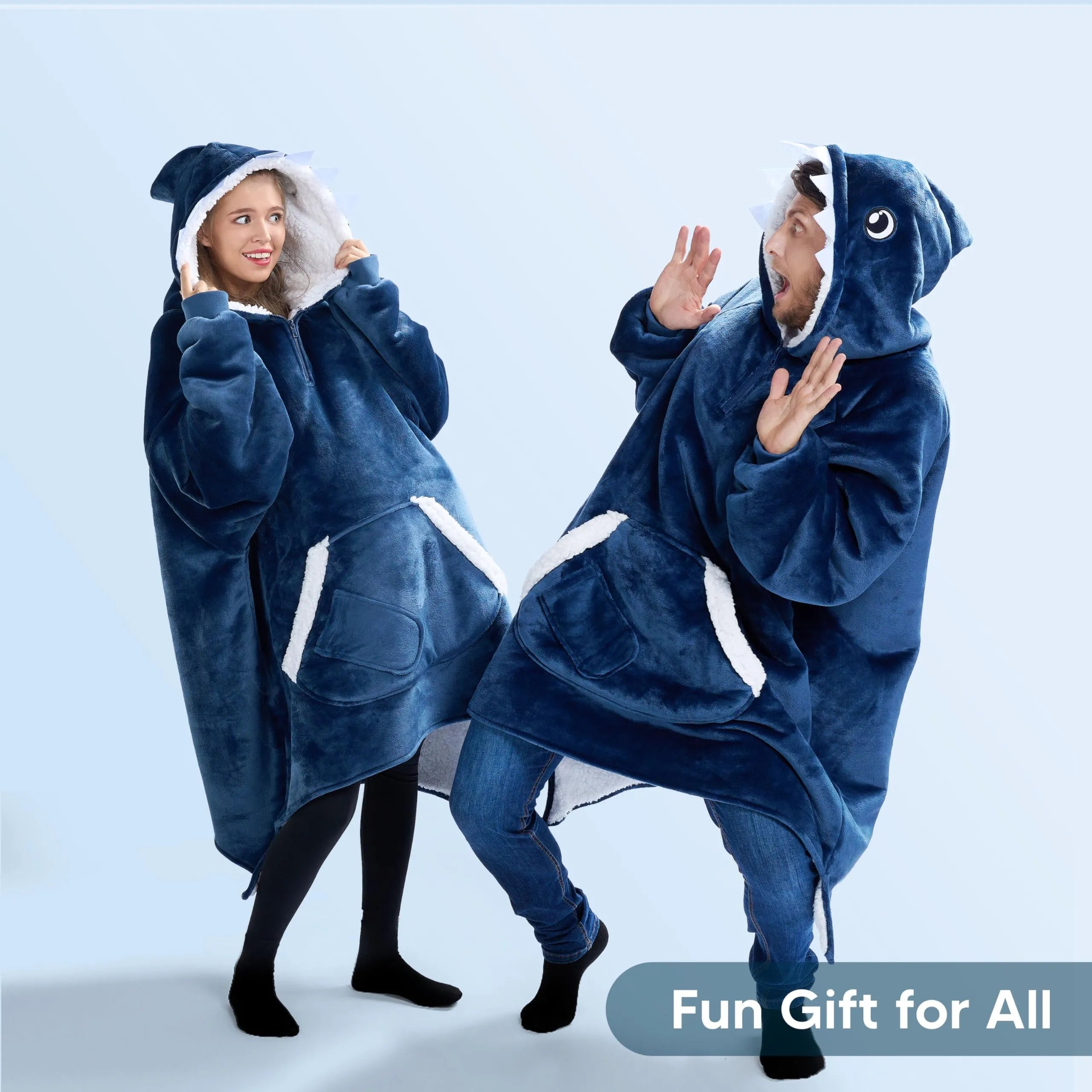 Cozy Adults Wearable Blanket Hoodie - Fleece Sherpa Pullover