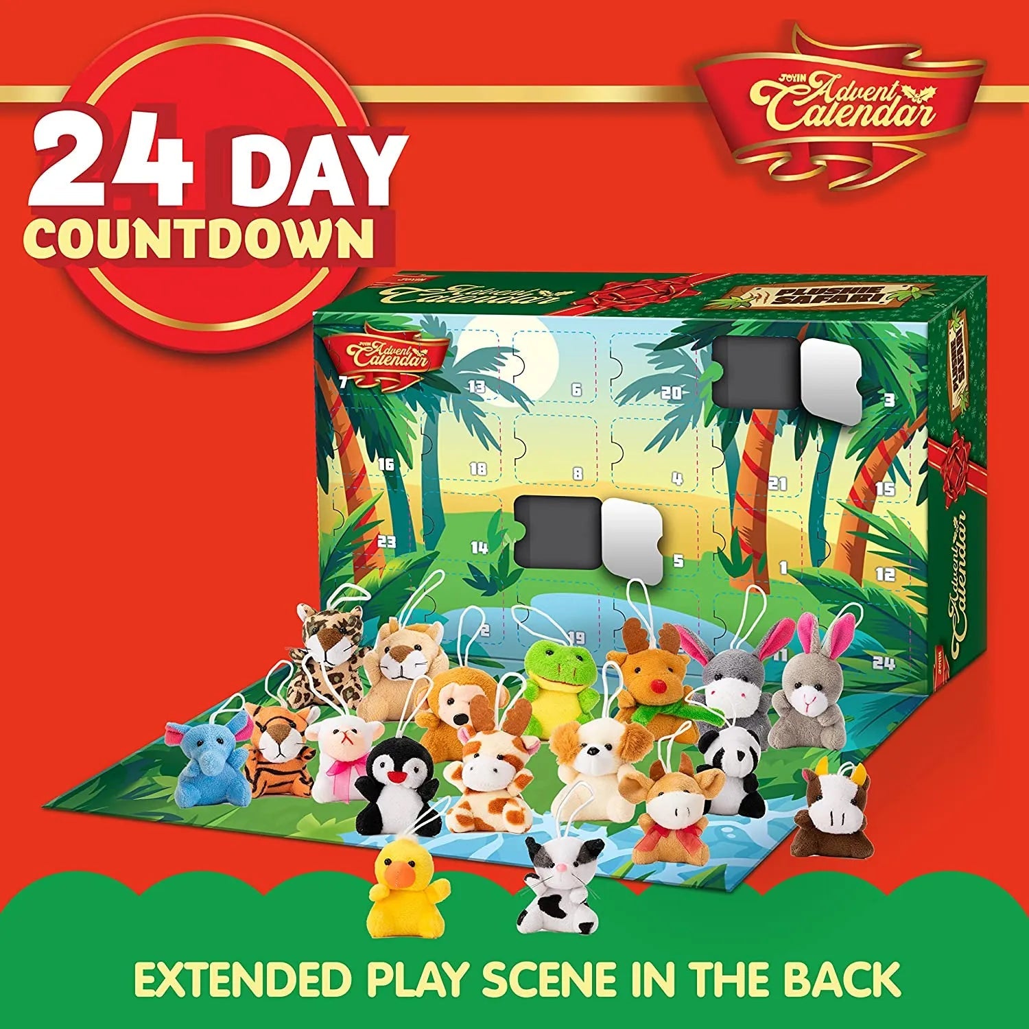 Advent Calendar with Animal Plush Toys