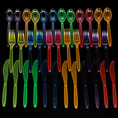 Neon Hard Plastic Cutlery (288-Piece Set)