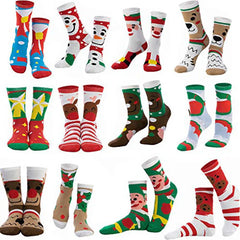 12-Pack Soft Cotton Christmas Socks Set