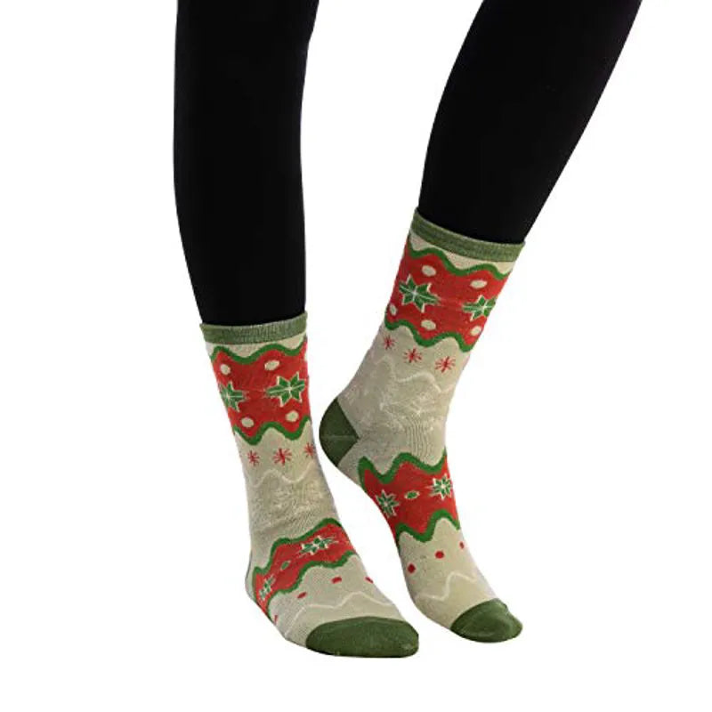 12 Pairs Christmas Holiday Crew Socks