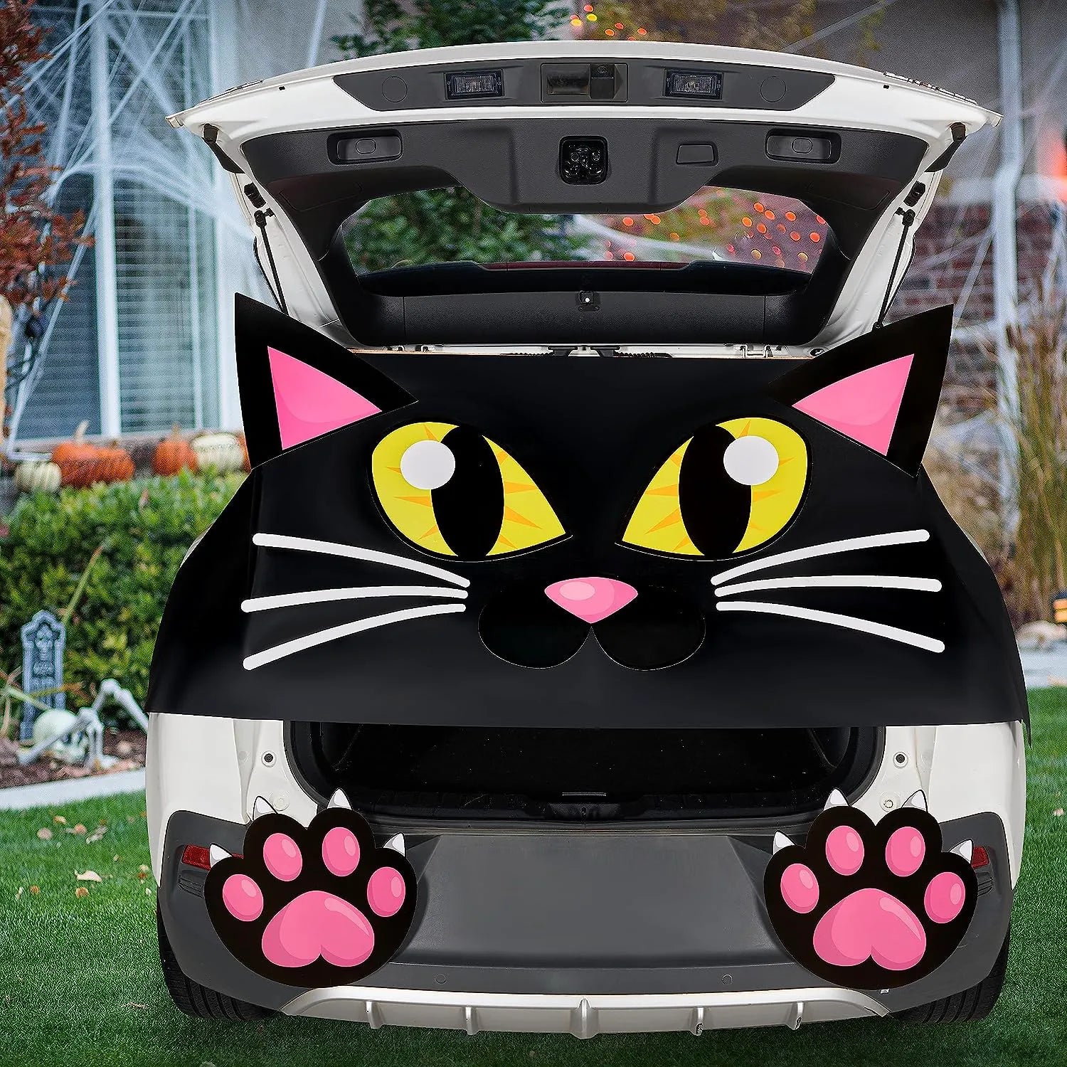 Black Cat Halloween Trunk-or-Treat Decor Kit