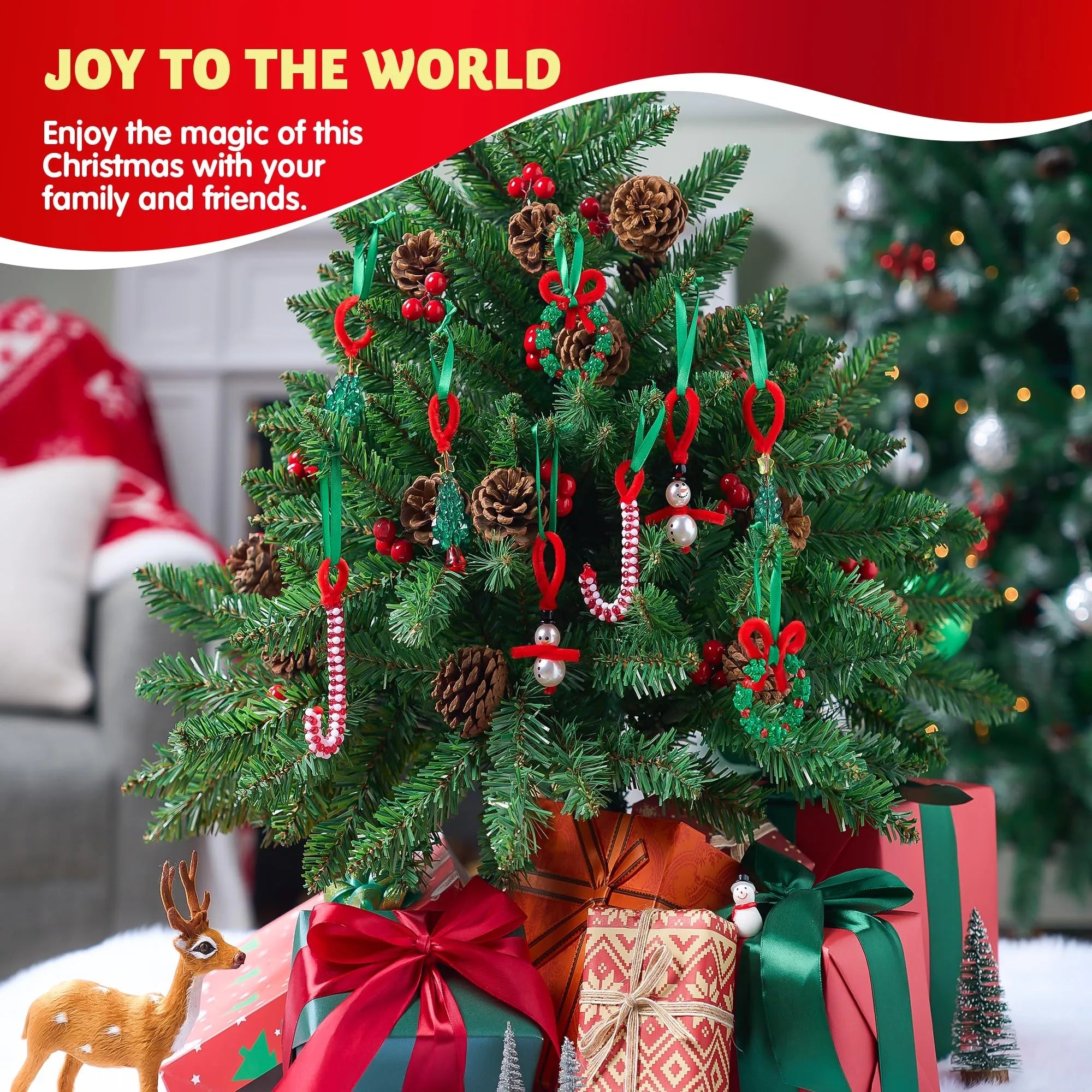 Christmas Beaded Ornament Craft Kit - Make Up to 40 Hanging Ornaments