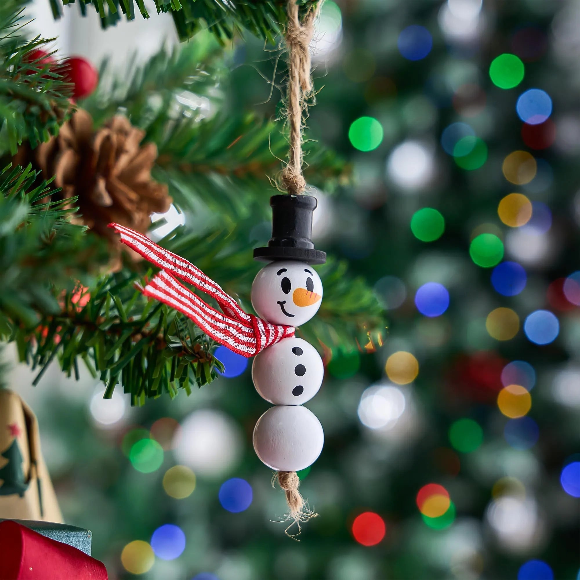 Christmas DIY Wooden Beads Craft - Printed Wood Round Beads