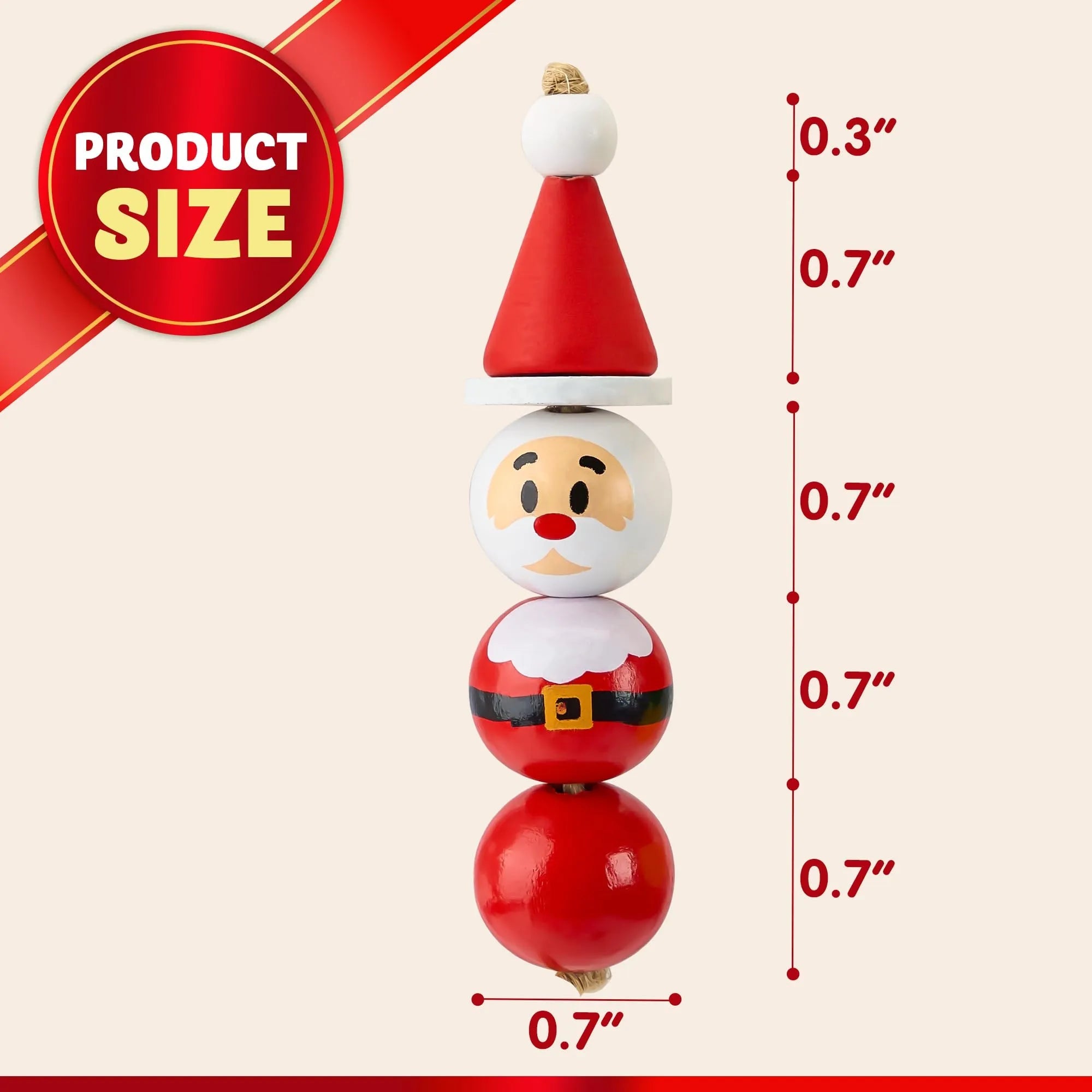 Christmas DIY Wooden Beads Craft - Printed Wood Round Beads