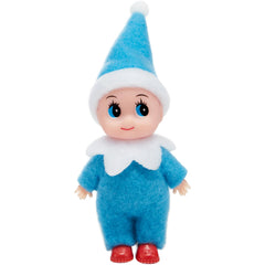 Blue Tiny Elf Soft Plush Doll for Christmas Decor