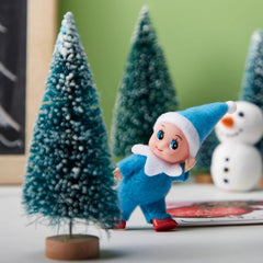Blue Tiny Elf Soft Plush Doll for Christmas Decor