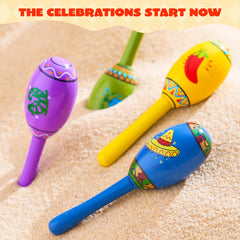 6-Pack Mini Wooden Maracas for Kids - Cinco De Mayo