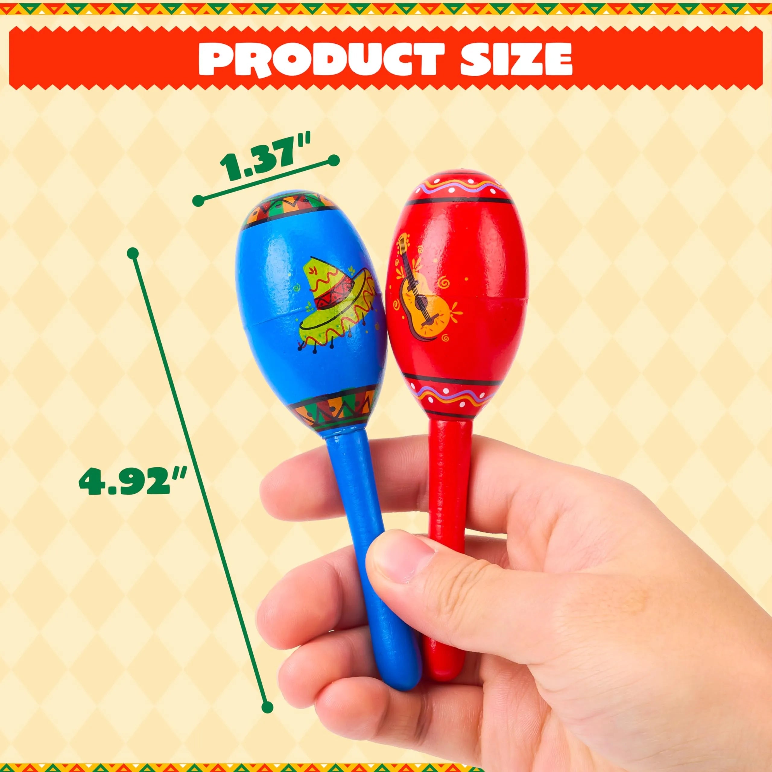 6-Pack Mini Wooden Maracas for Kids - Cinco De Mayo