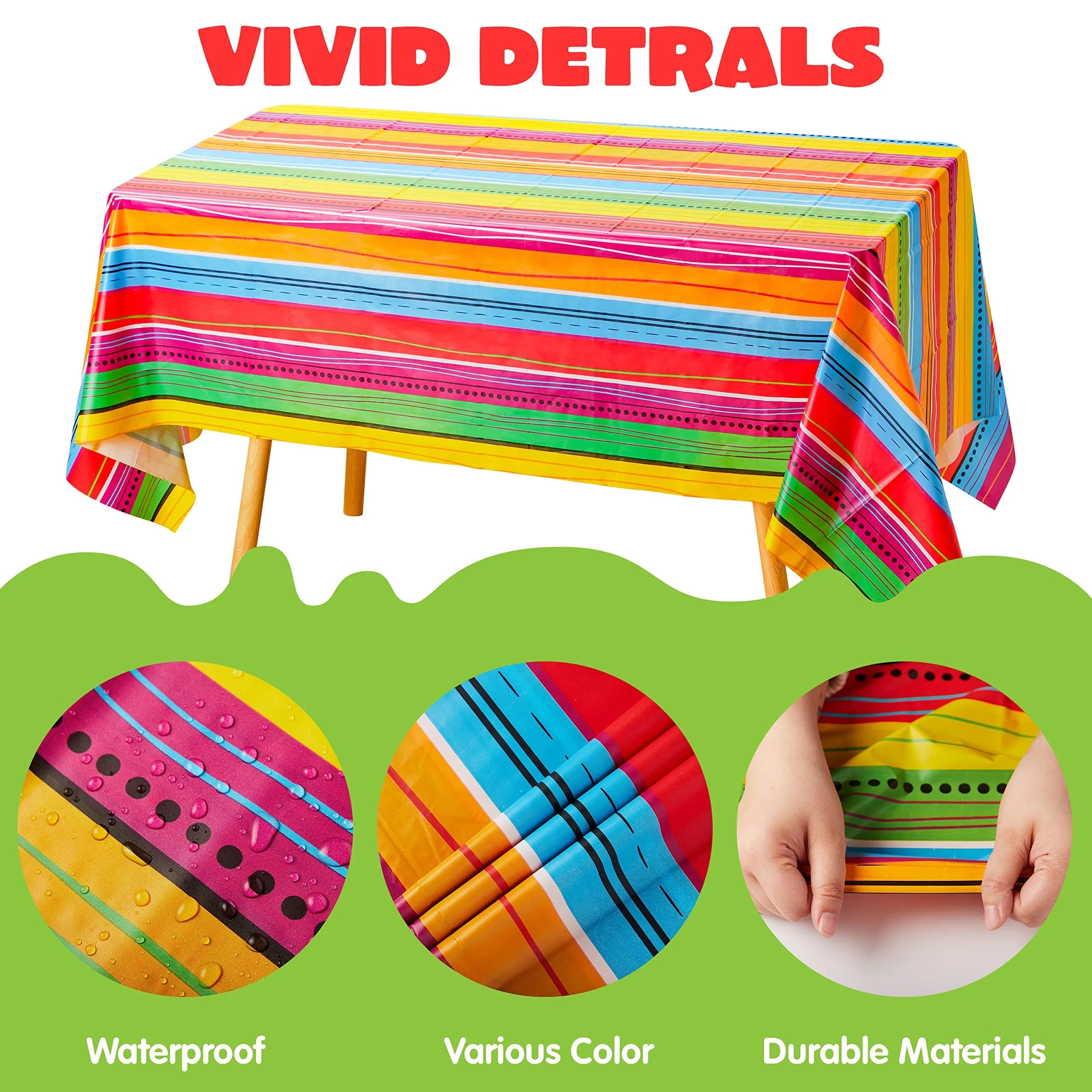 Cinco De Mayo Multicolor Plastic Tablecover, 6-Pack
