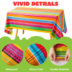 Cinco De Mayo Multicolor Plastic Tablecover, 6-Pack
