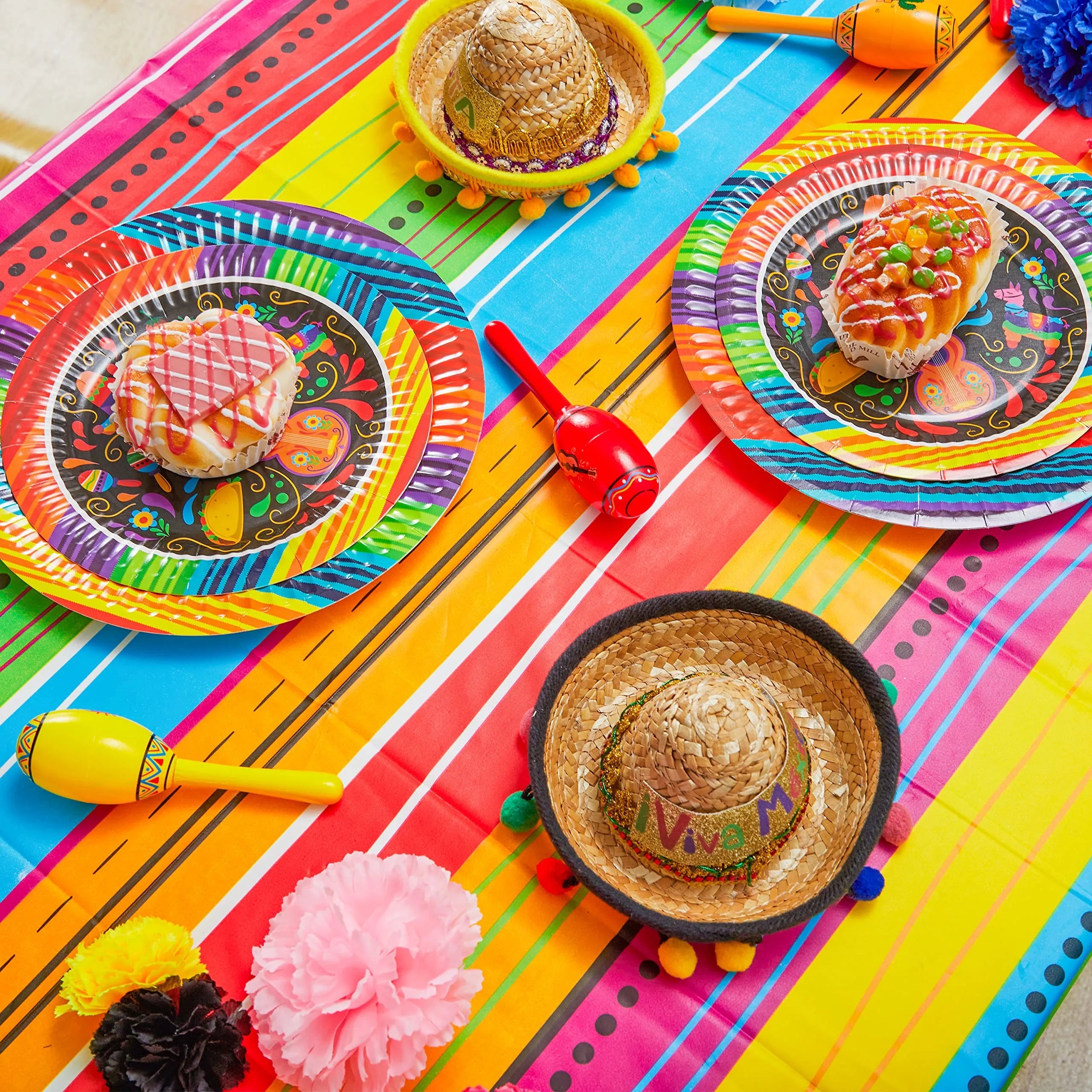 Cinco De Mayo Multicolor Plastic Tablecover, 6-Pack
