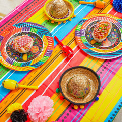 Cinco De Mayo Multicolor Plastic Tablecover, 6-Pack