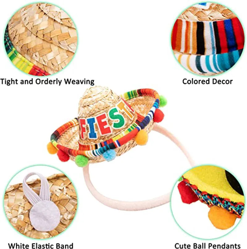 Cinco De Mayo Sombrero Headband, 6 Pack