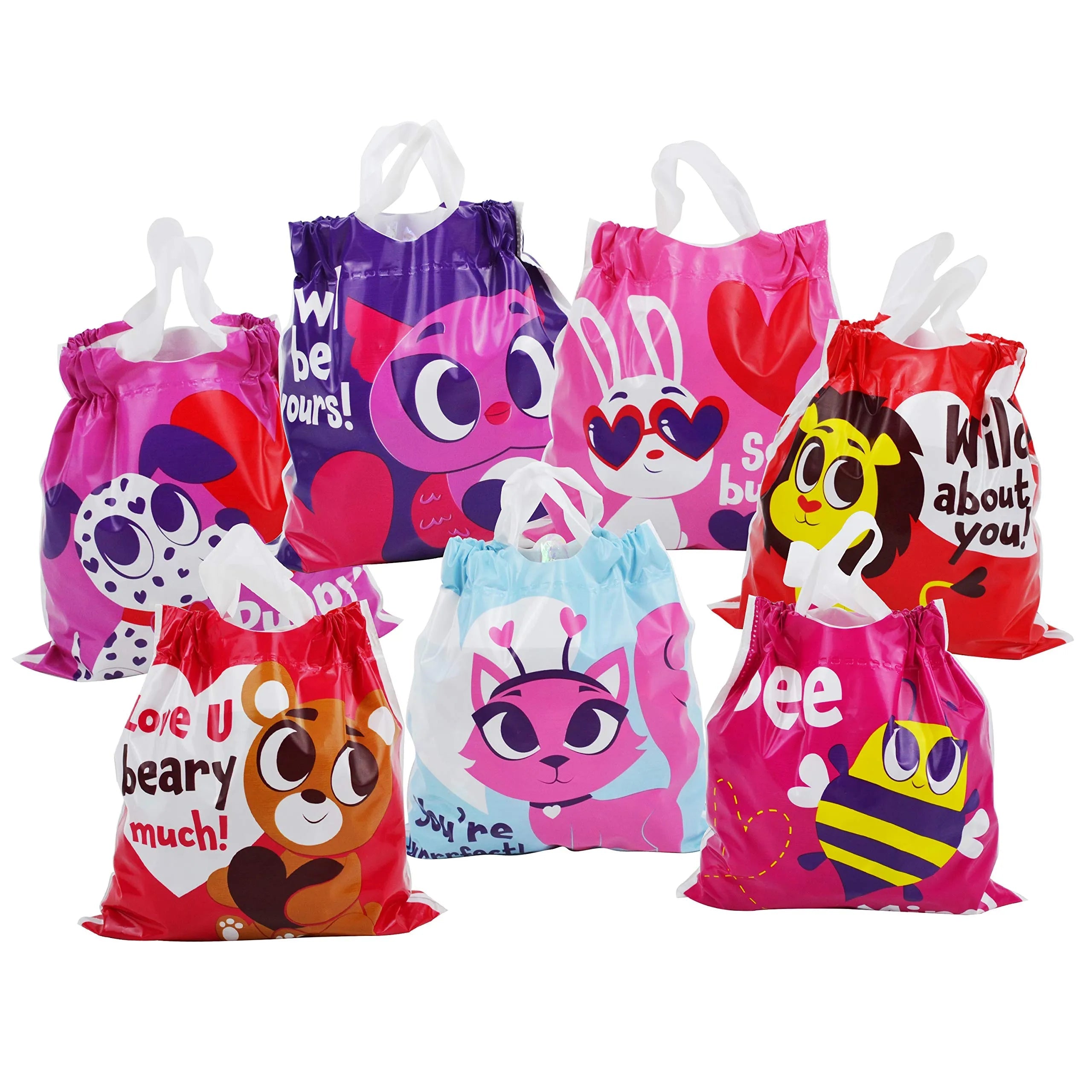 72Pcs Valentines Drawstring Candy Bags