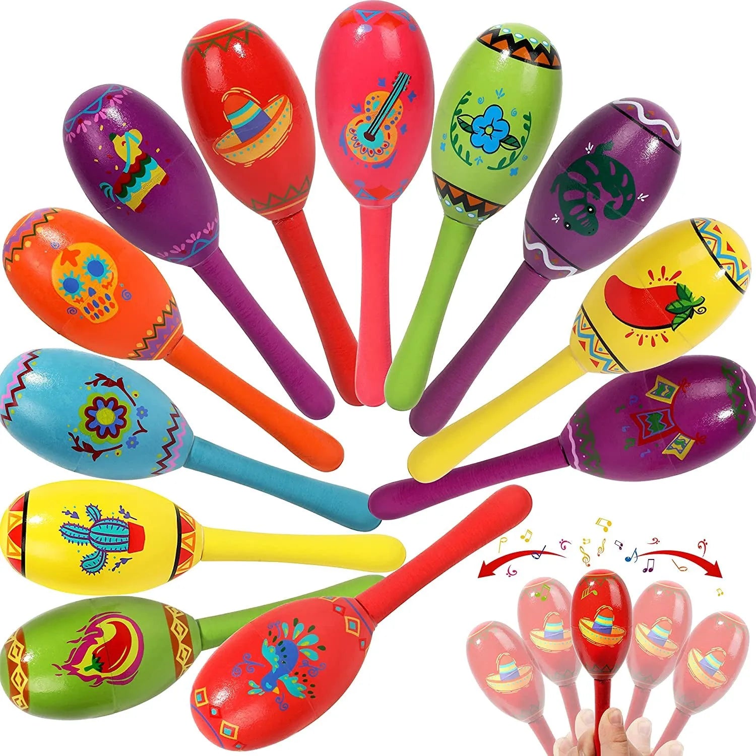 Fiesta Wooden Maracas (24 Pack)