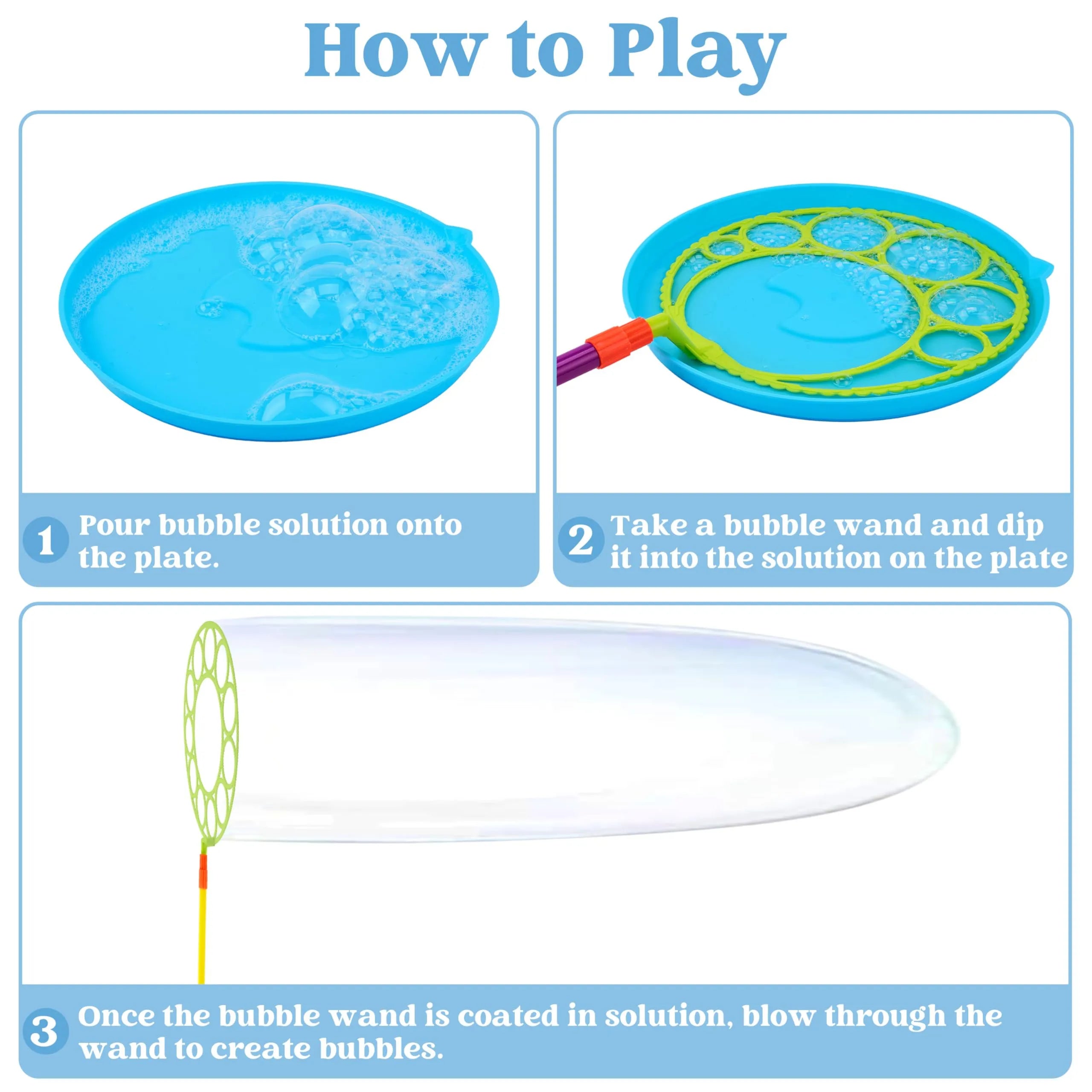 Giant Bubble Wand Toys with Tray Bulk, Large Bubble Maker