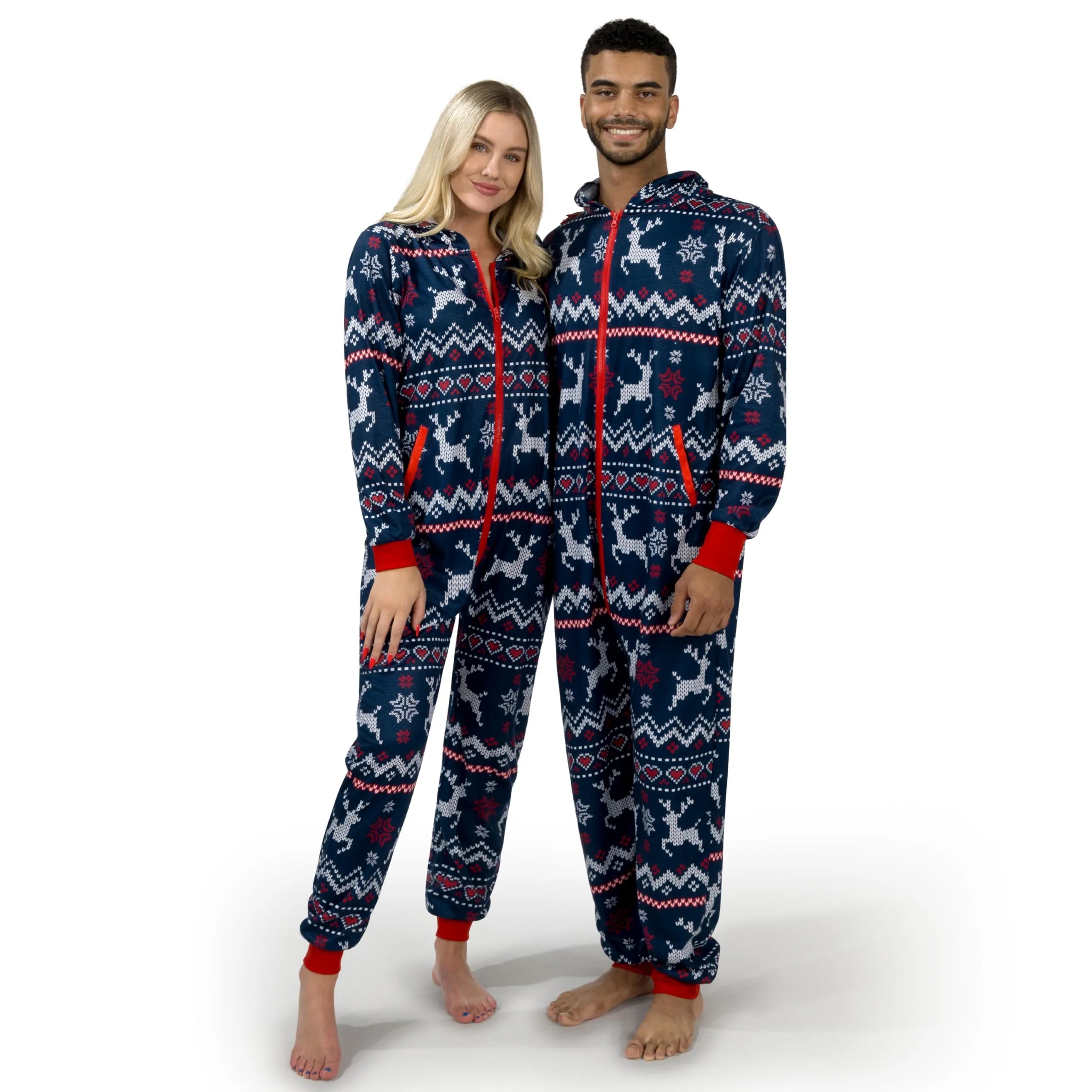 Adult Christmas Loose Hooded Pajamas