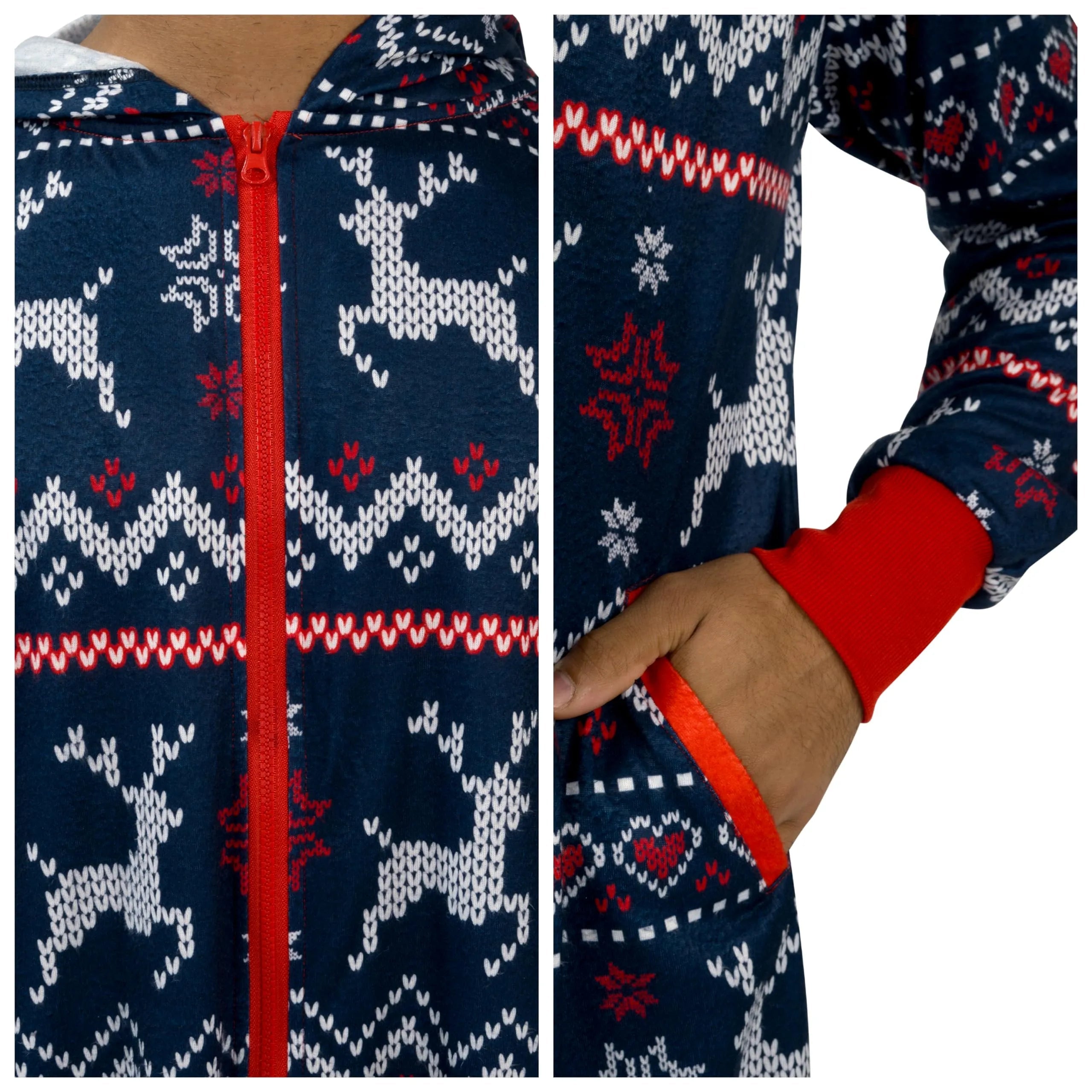 Adult Christmas Loose Hooded Pajamas