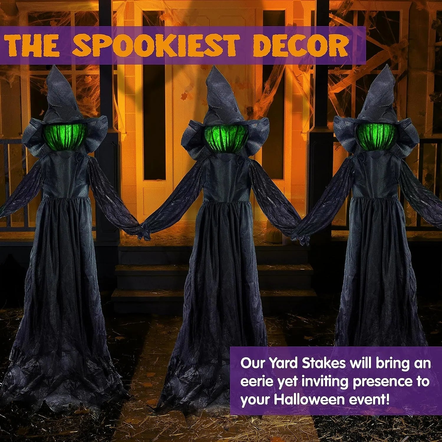 3 Pack 4.2 FT Halloween Witch Yard Decorations