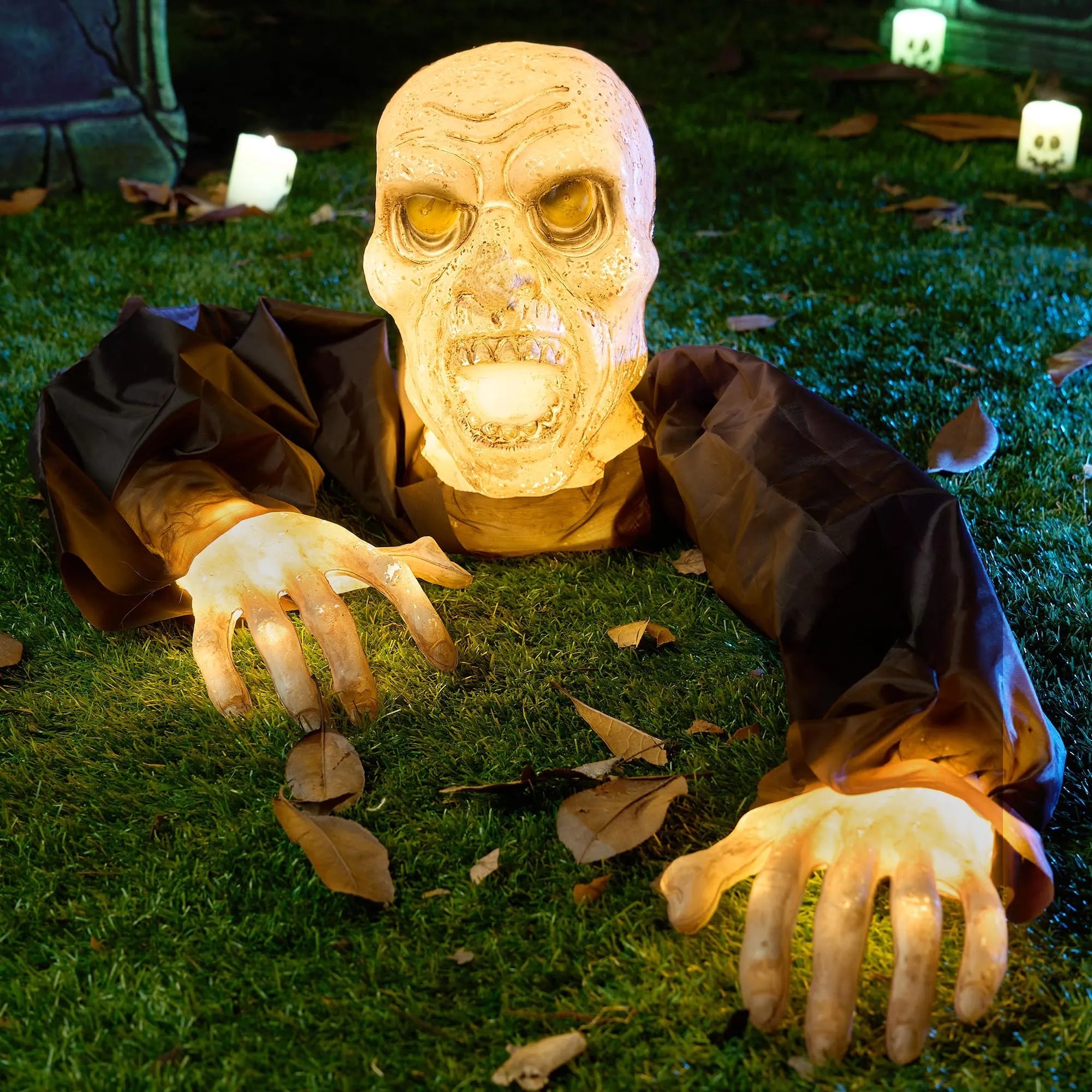 Halloween Light Up Zombie Groundbreaker - Scary Lighted Decoration