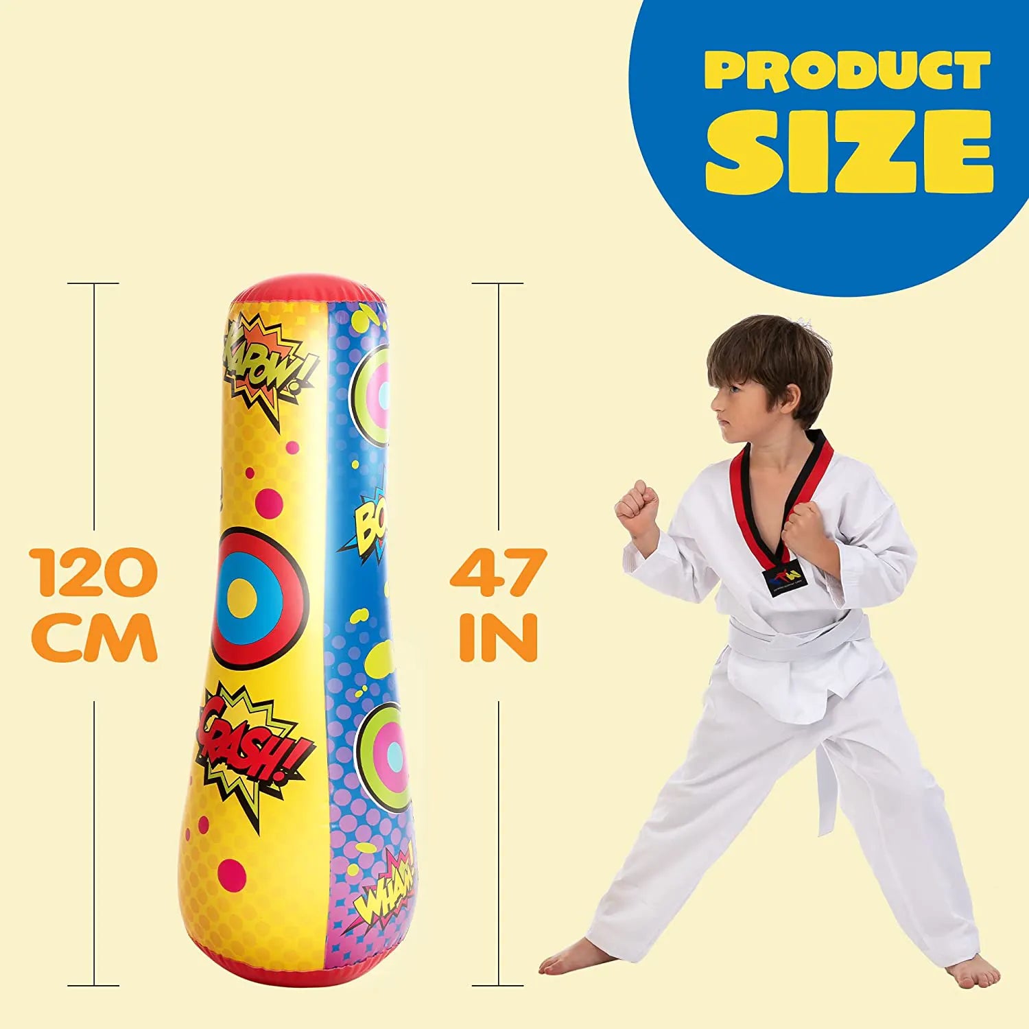 Inflatable Bopper Punching Bag with Bounce-Back Action
