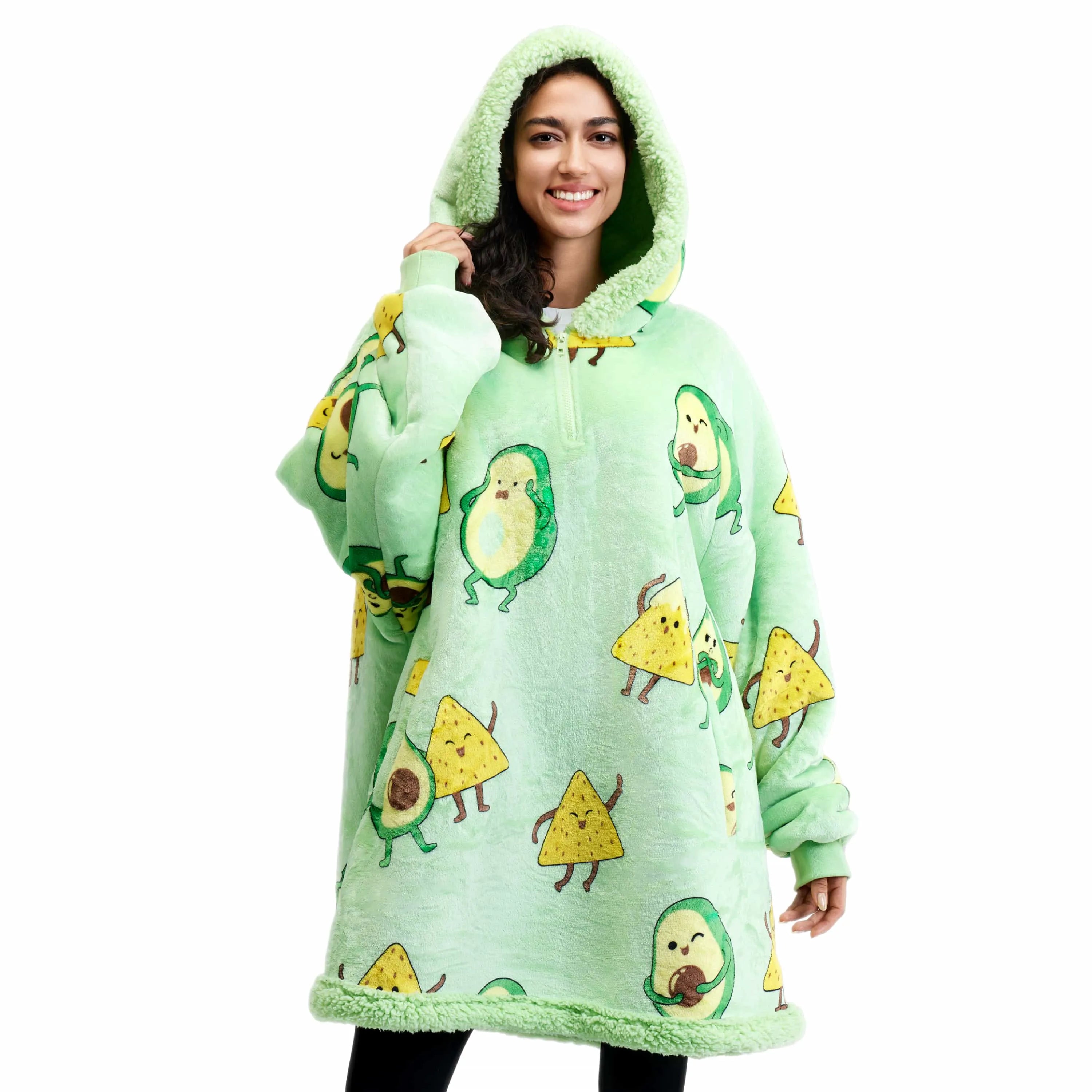 Adult Sherpa Wearable Blanket - Avocado