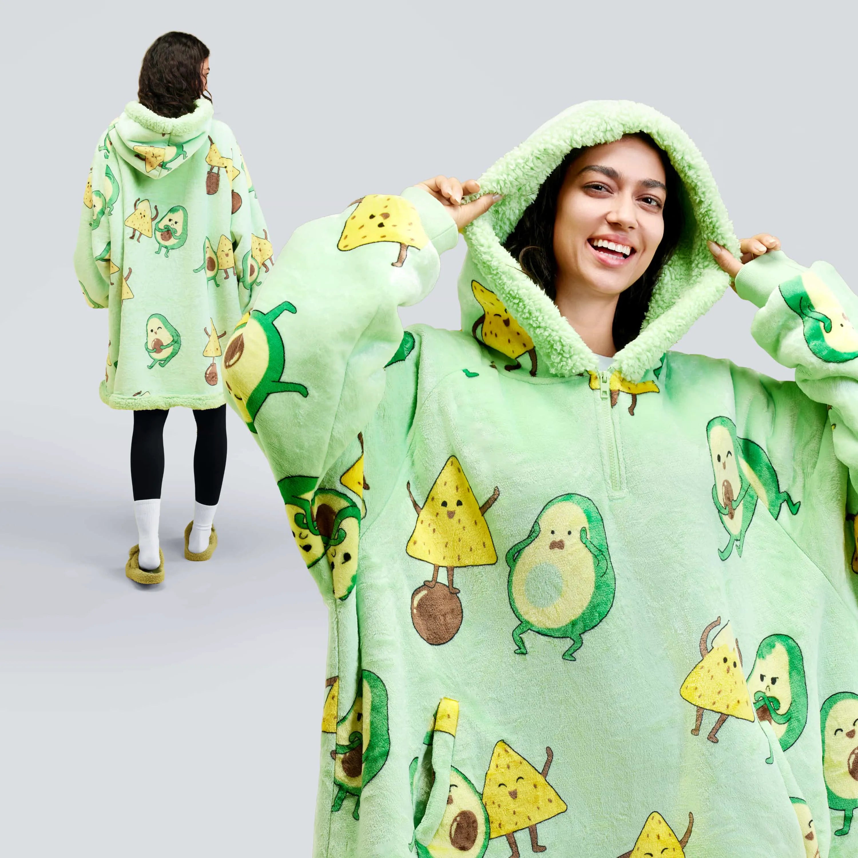 Adult Sherpa Wearable Blanket - Avocado