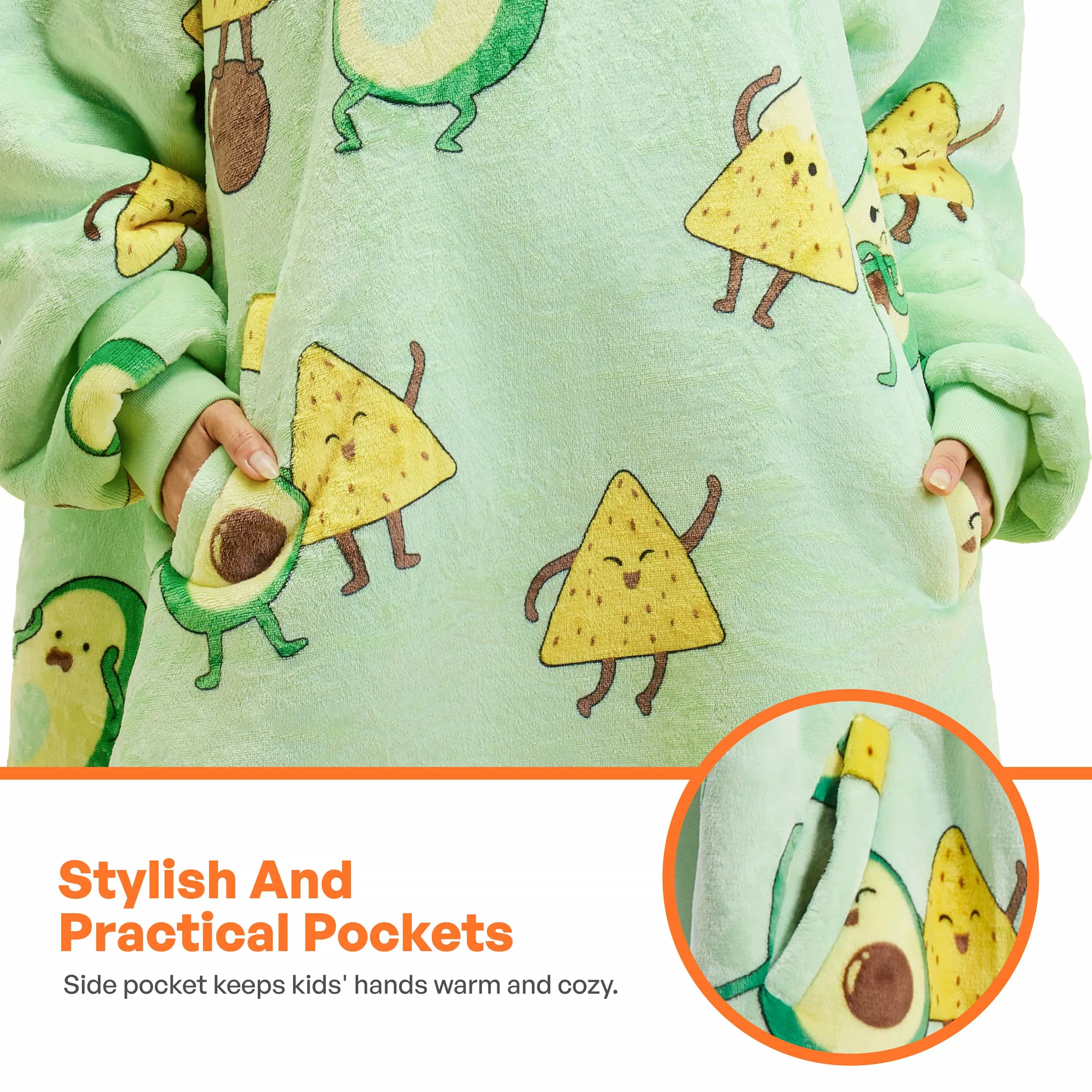 Adult Sherpa Wearable Blanket - Avocado