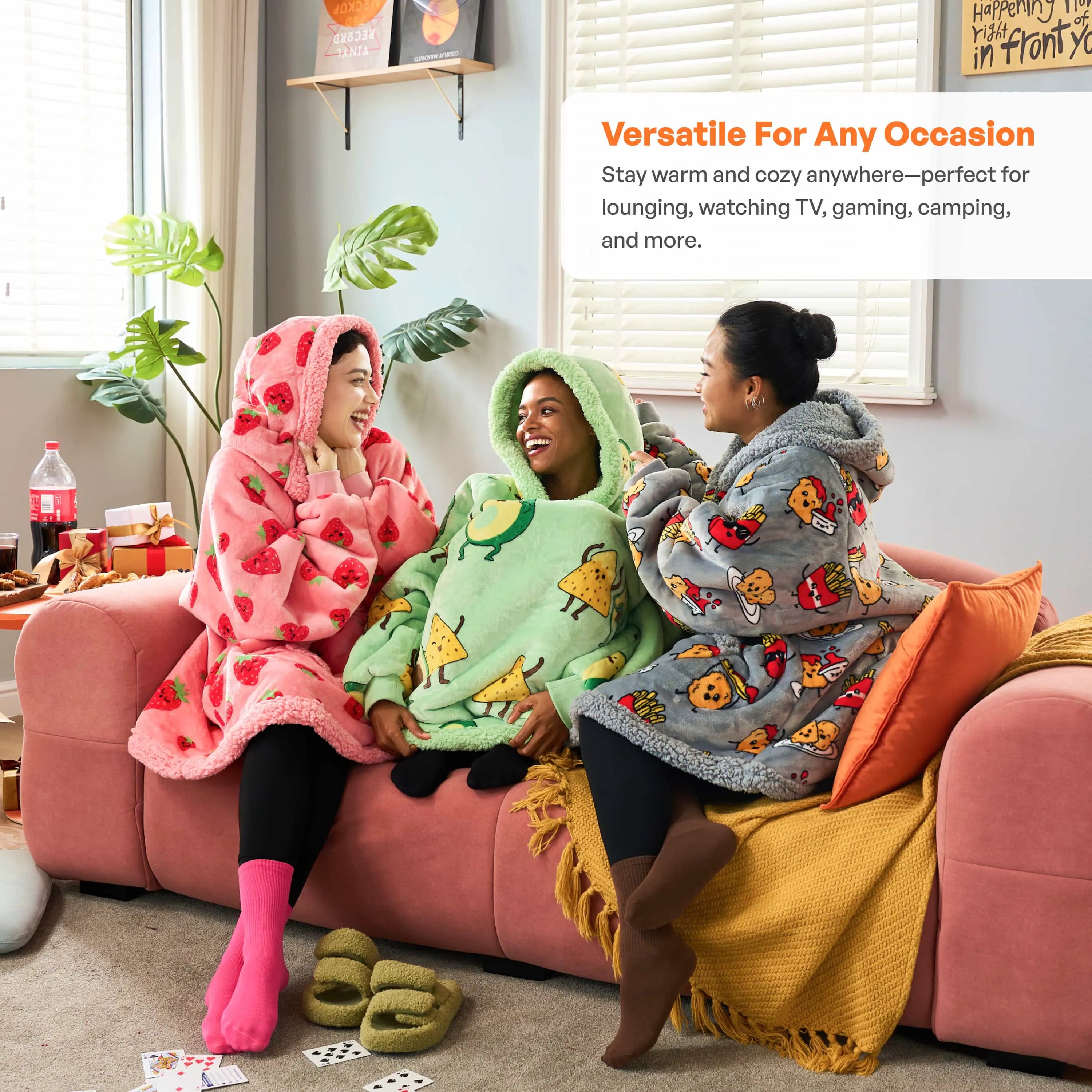 Adult Sherpa Wearable Blanket - Avocado