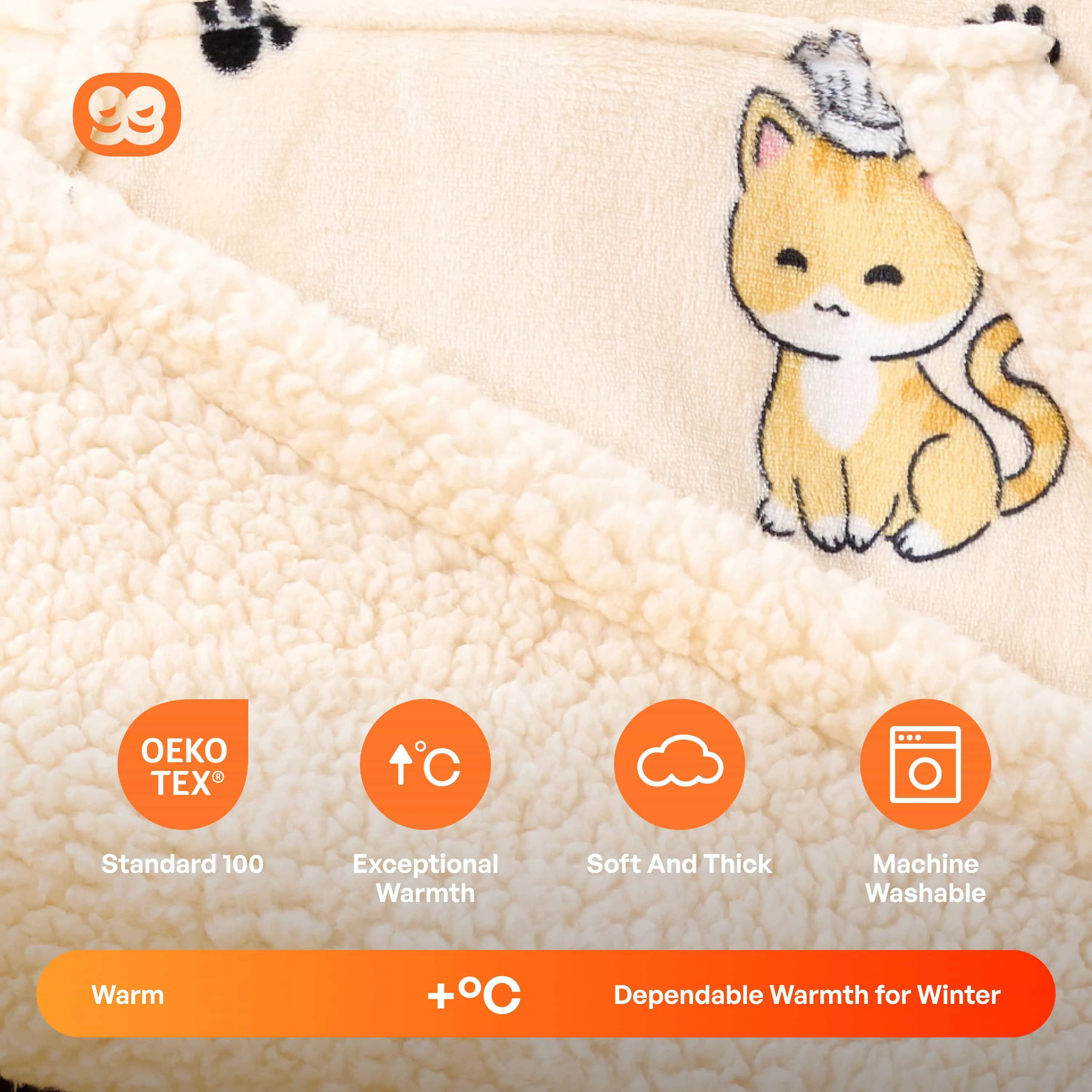 Adult Sherpa Wearable Blanket - Cat