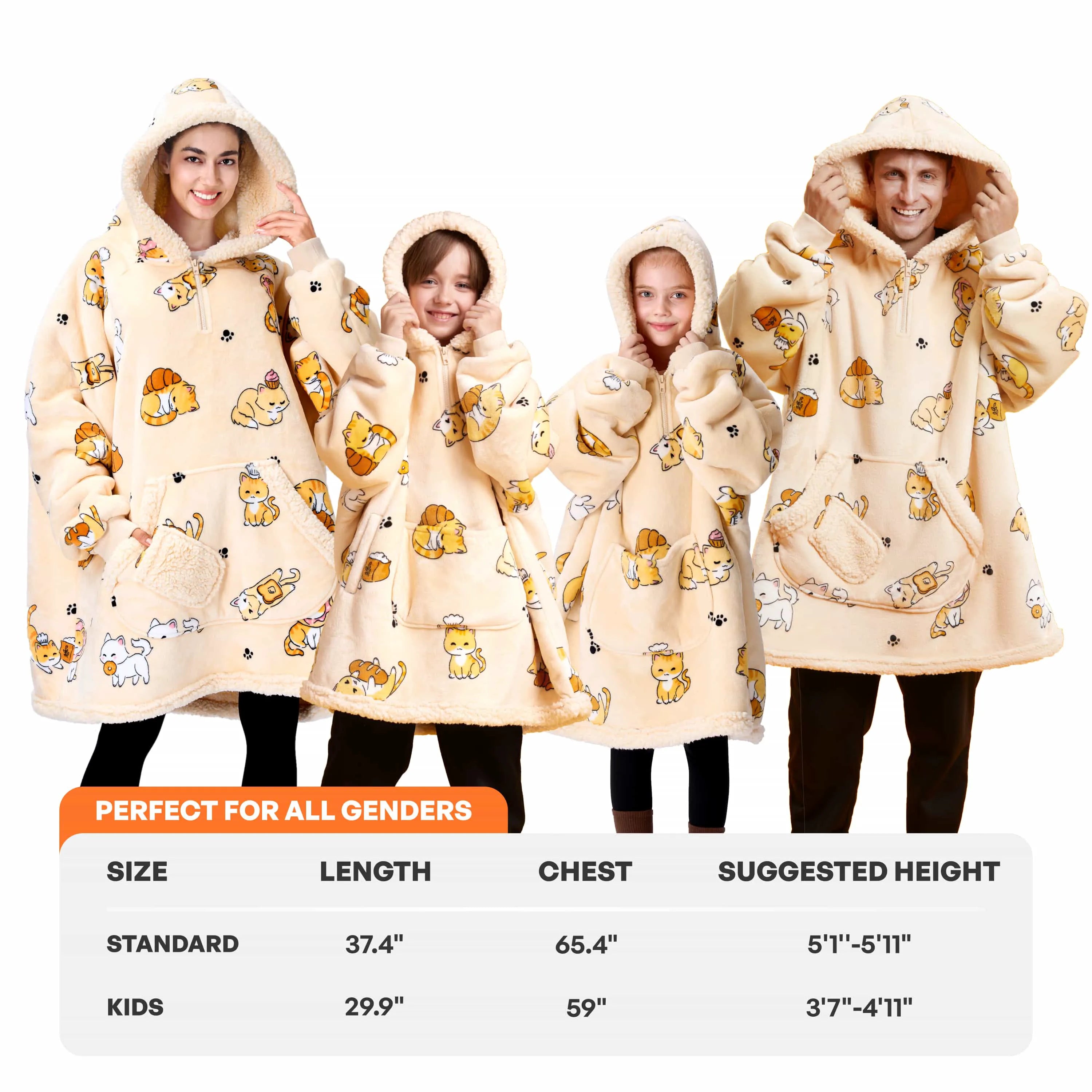 Adult Sherpa Wearable Blanket - Cat