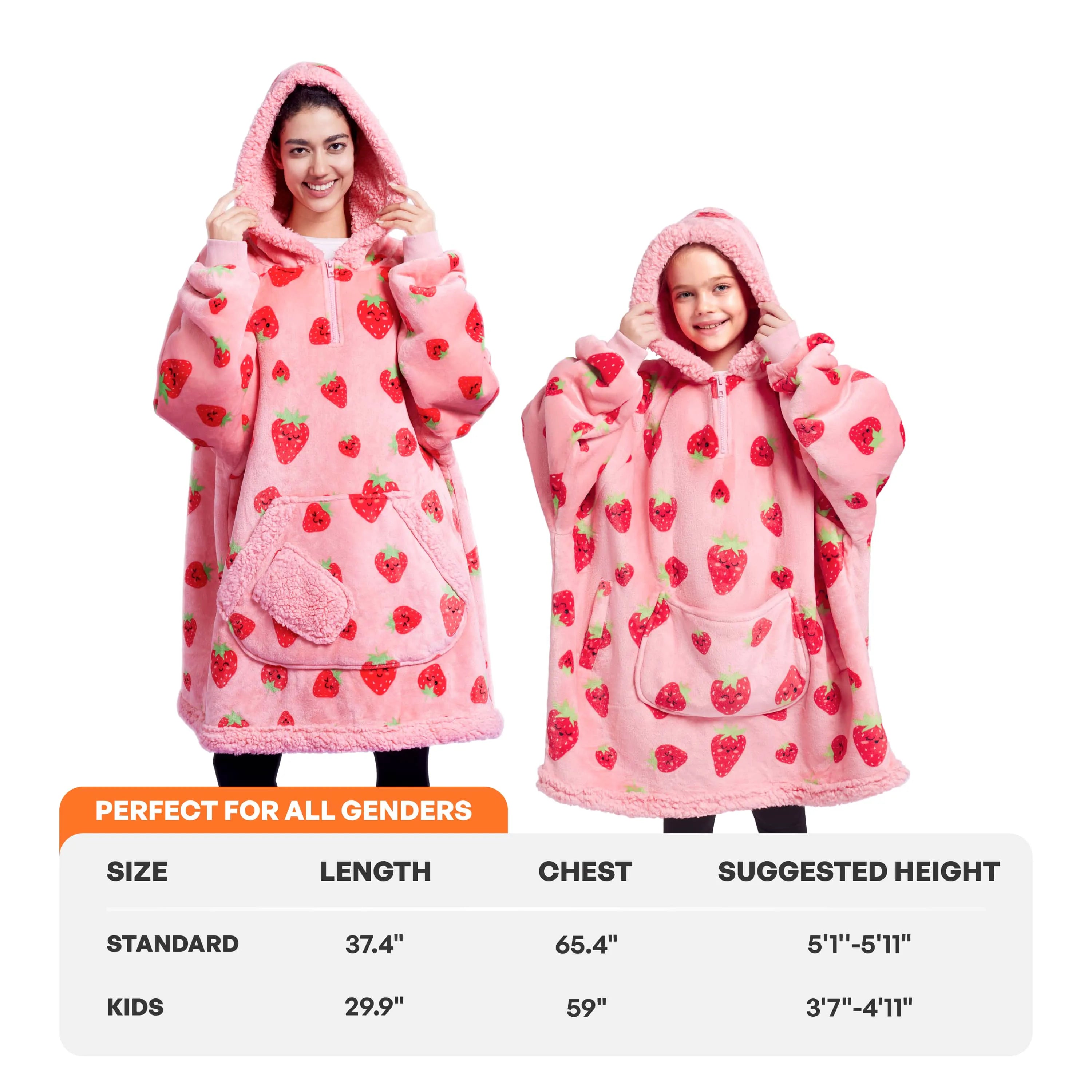 Kids' Sherpa Wearable Blanket - Strawberry