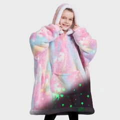 Kids' Sherpa Wearable Blanket - Unicorn Glow Print