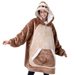 Adult Sloth Sherpa Wearable Blanket