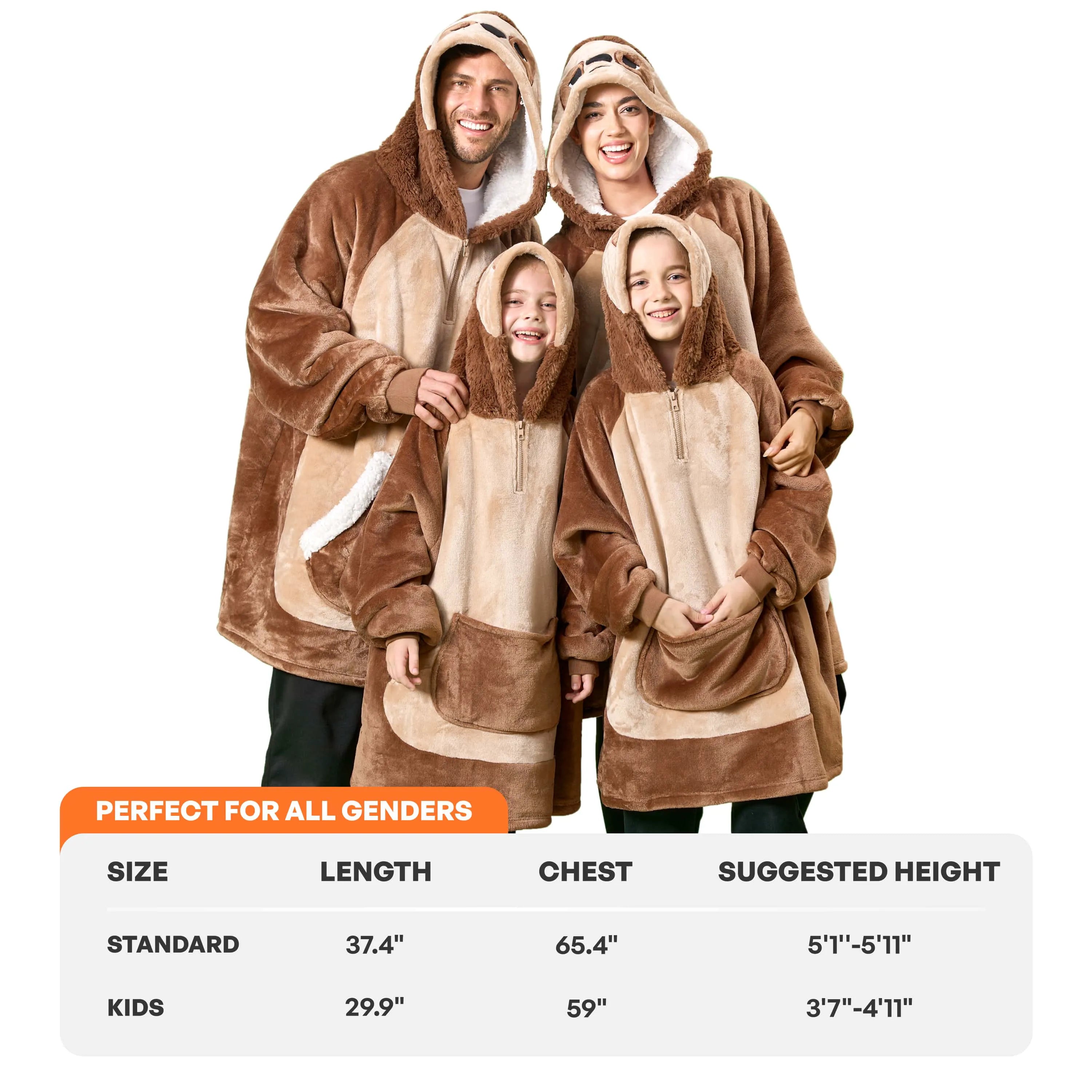Adult Sloth Sherpa Wearable Blanket