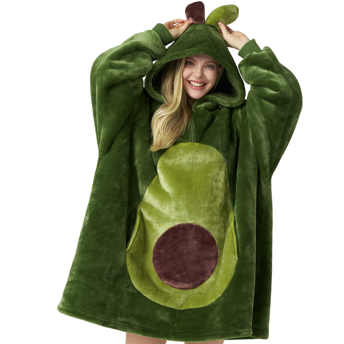 Adult Avocado Sherpa Wearable Blanket