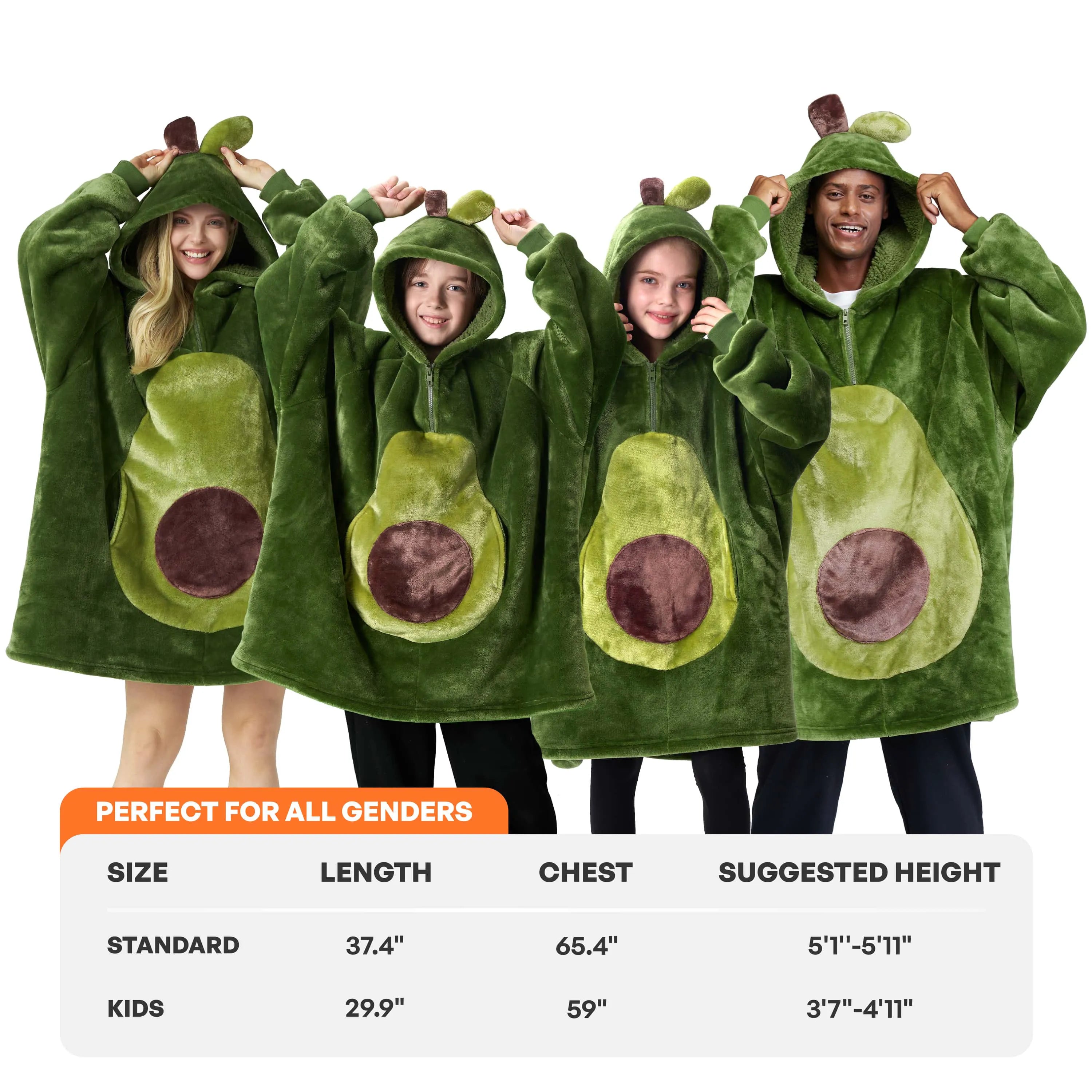 Adult Avocado Sherpa Wearable Blanket