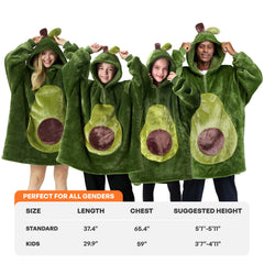 Adult Avocado Sherpa Wearable Blanket