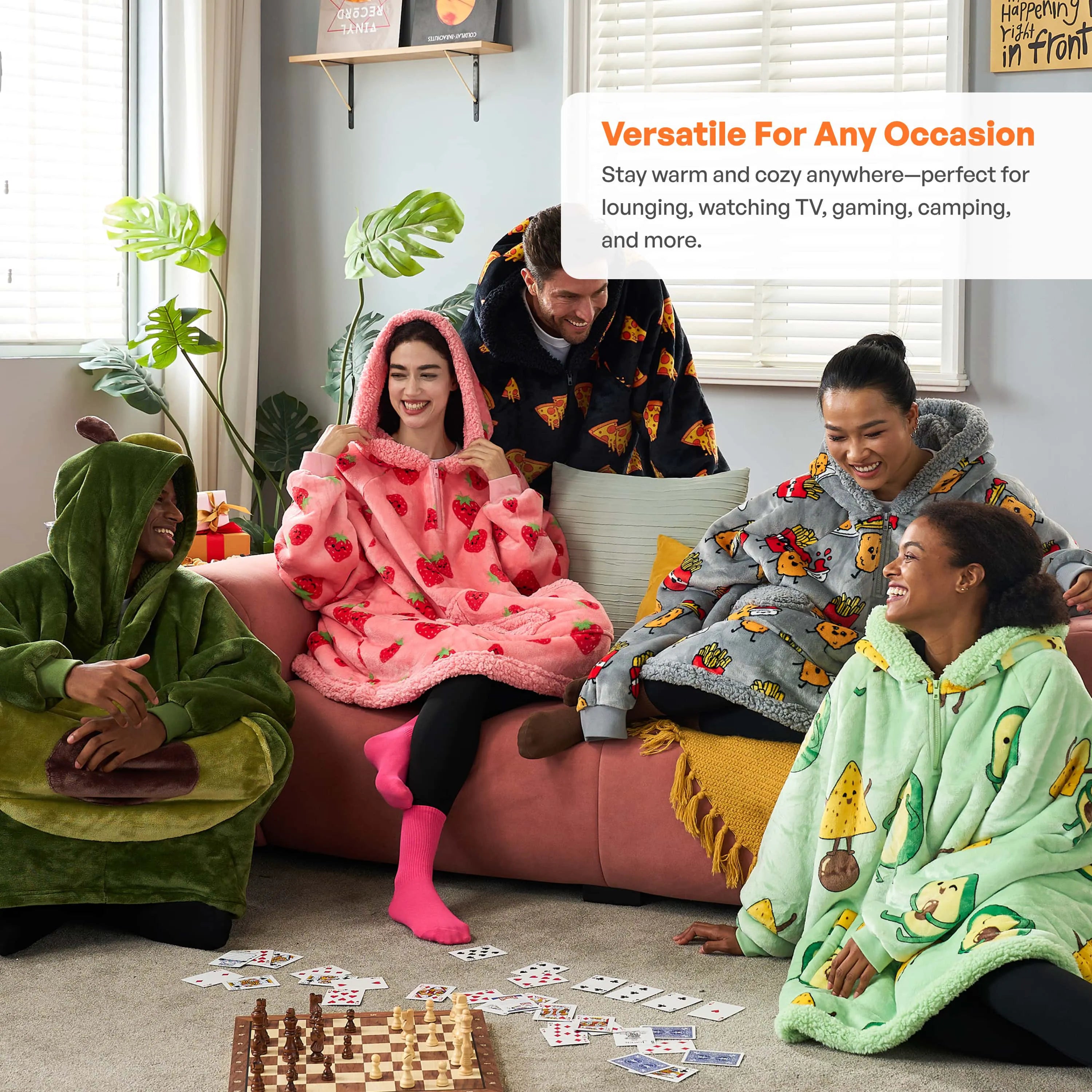 Adult Avocado Sherpa Wearable Blanket