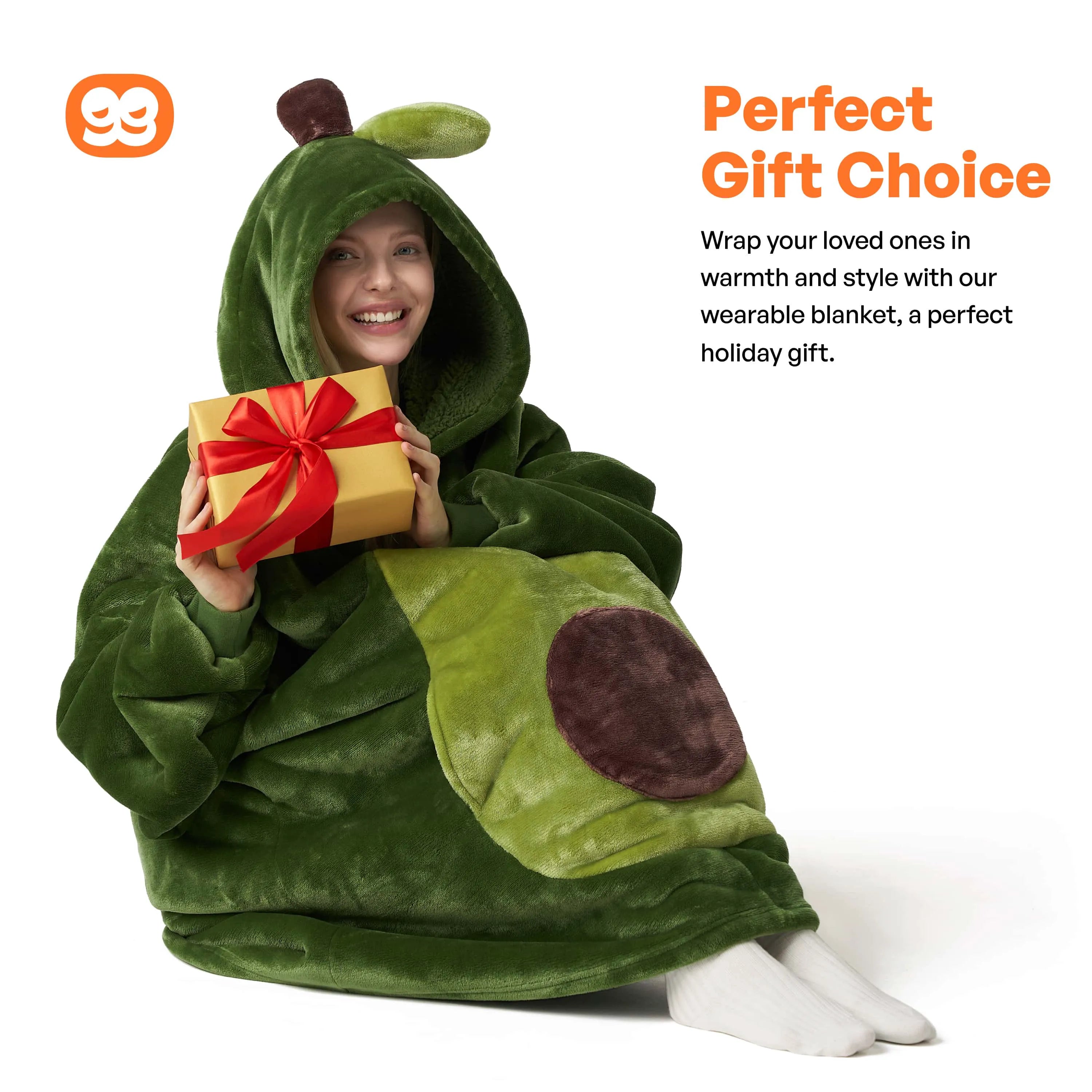 Adult Avocado Sherpa Wearable Blanket
