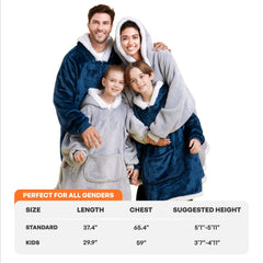 Kids' Sherpa Wearable Blanket - Navy