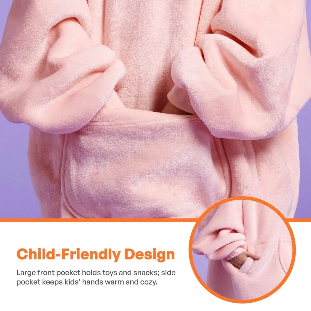 Kids' Sherpa Wearable Blanket-Pink