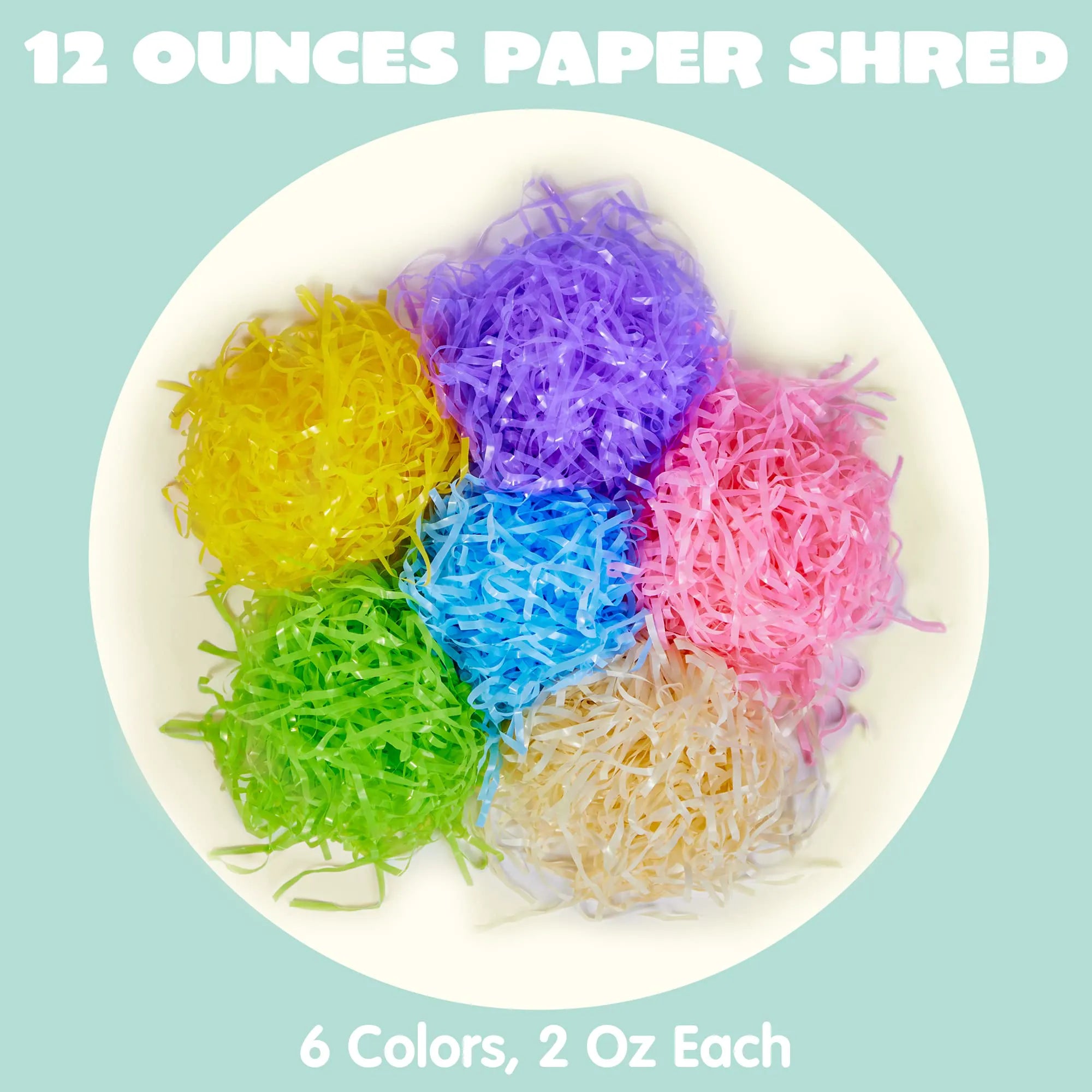 JOYIN 0.75LB Easter Plastic Grass - 6 Colors Shredded Filler