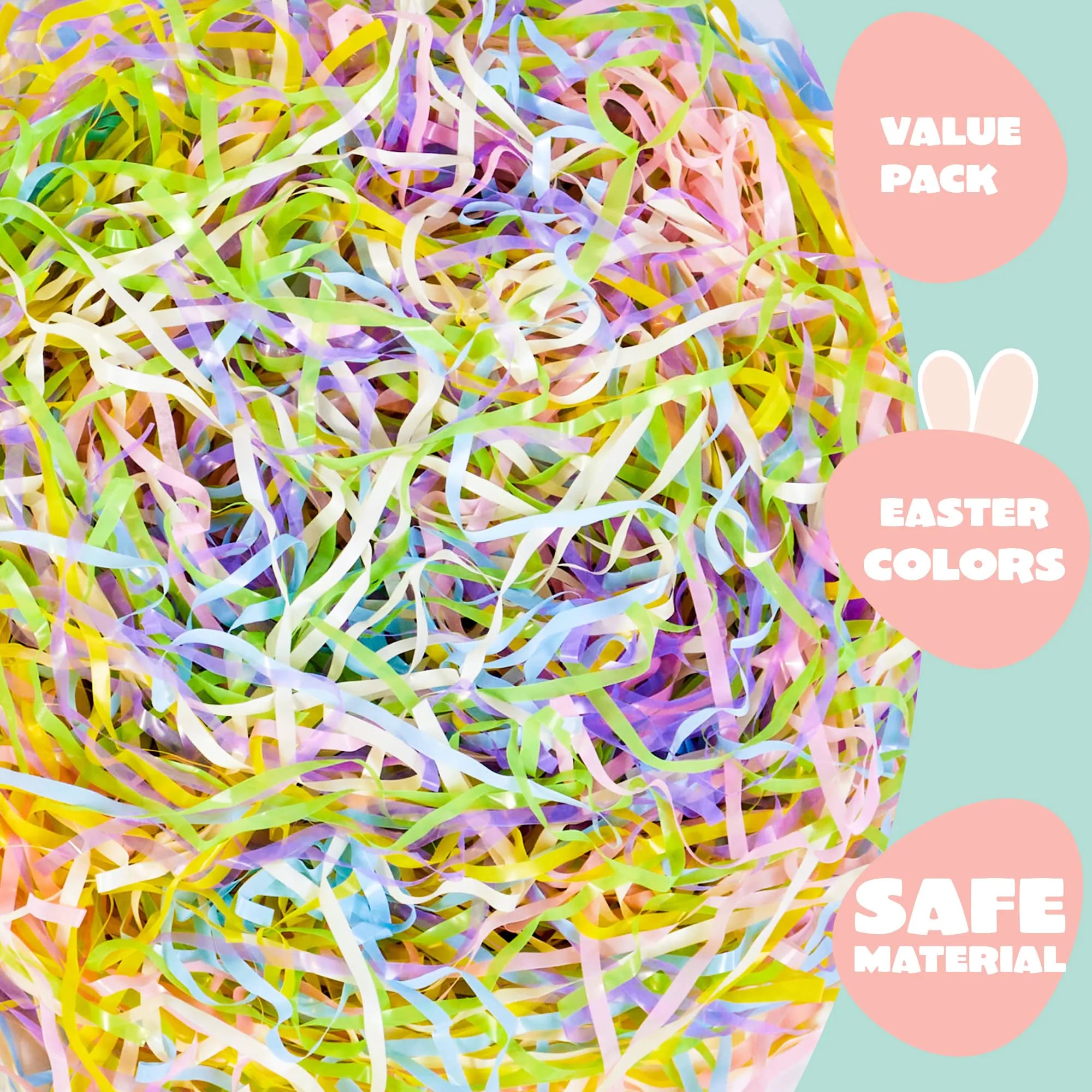 JOYIN 0.75LB Easter Plastic Grass - 6 Colors Shredded Filler