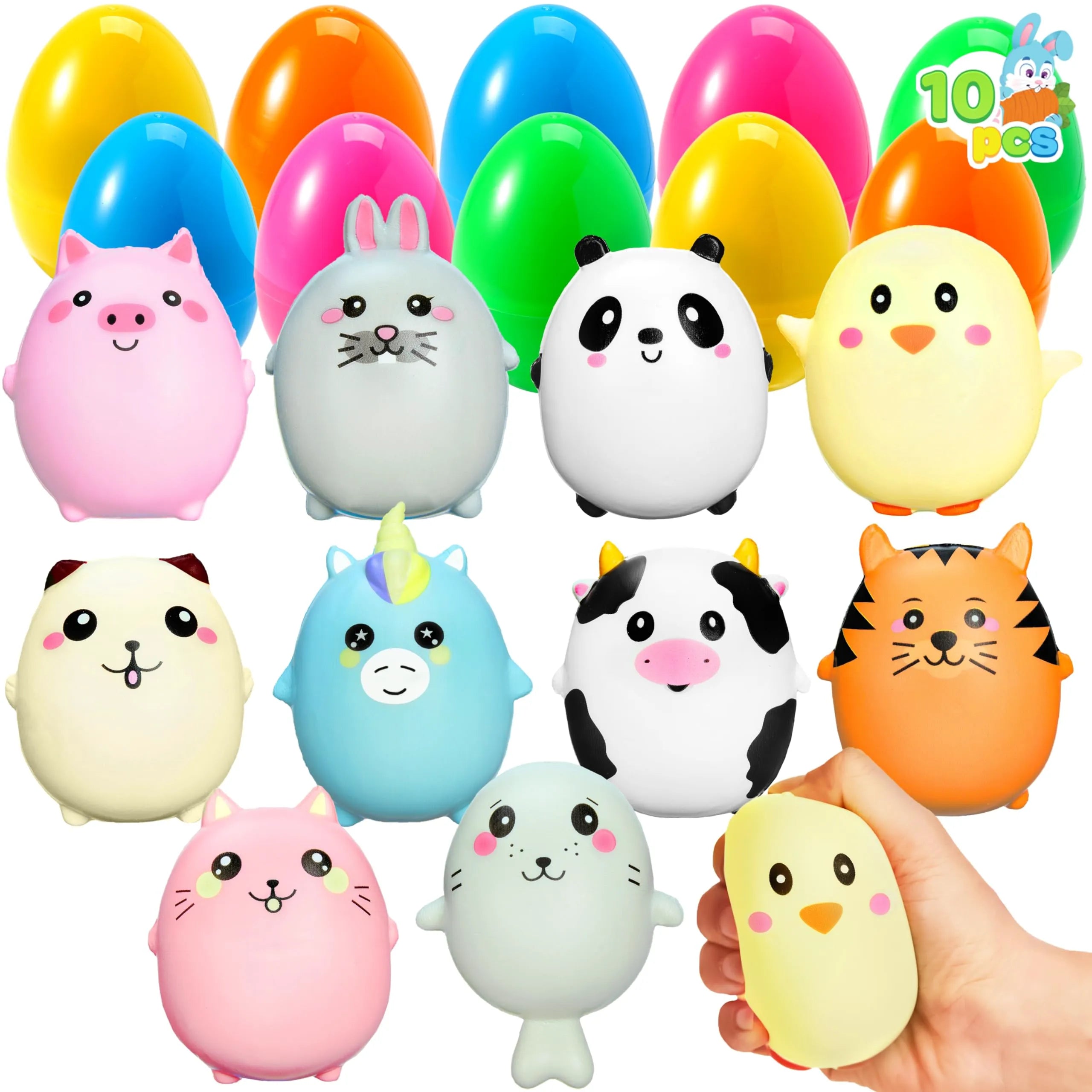 JOIN 10-Pack Jumbo Easter Eggs with Animal Squishy Toys