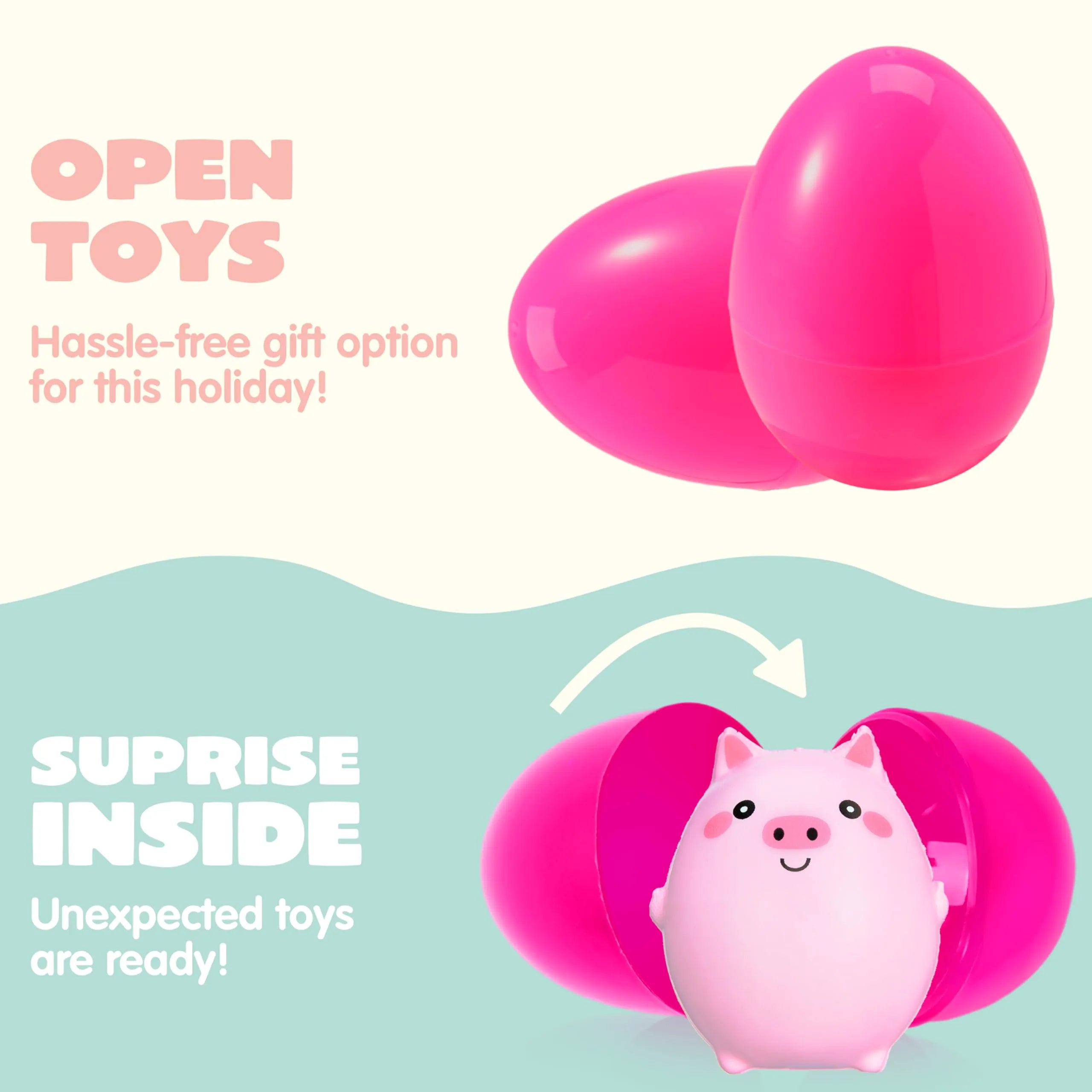 JOIN 10-Pack Jumbo Easter Eggs with Animal Squishy Toys