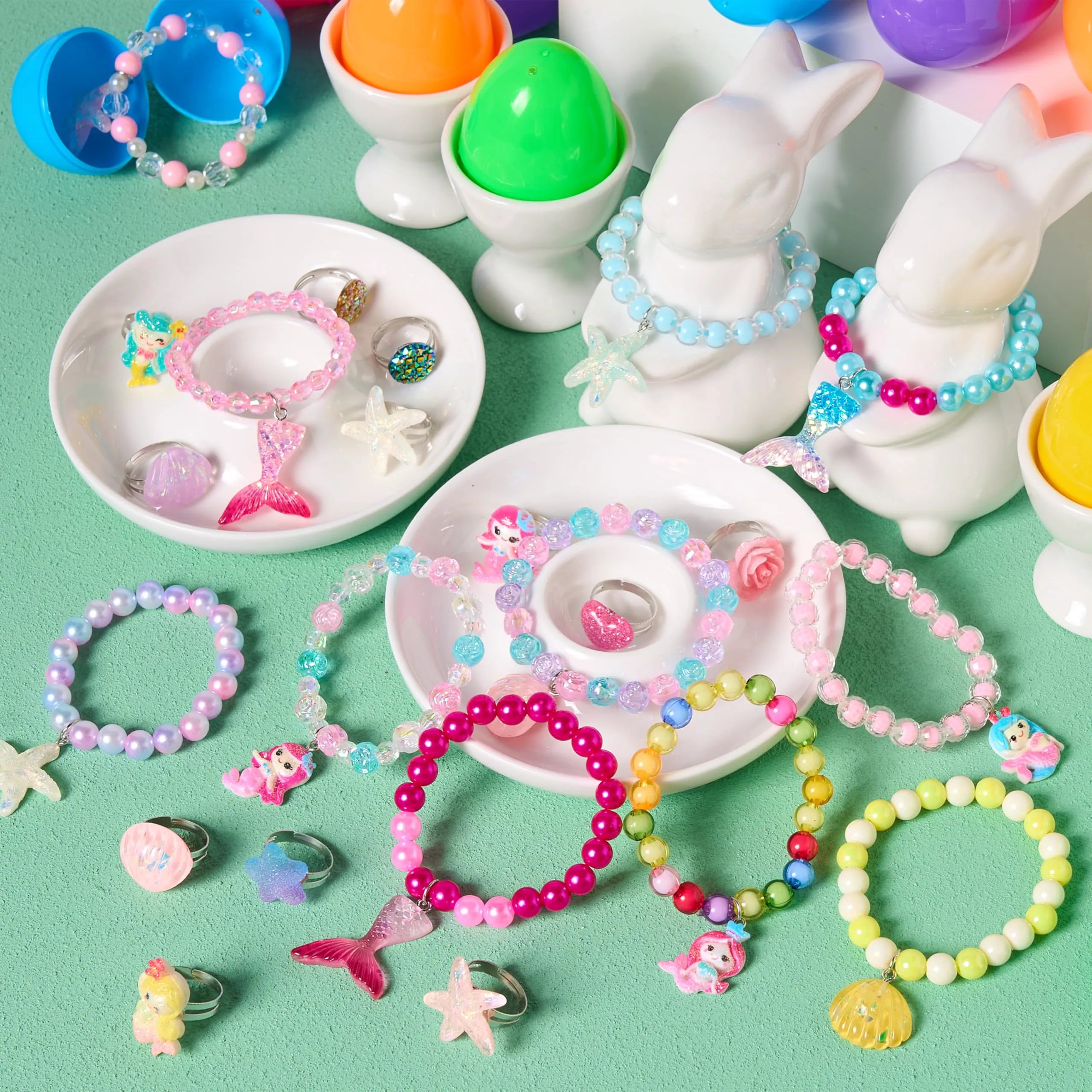 JOIN 12-Pack Prefilled Easter Eggs with Bead Jewelry Toys