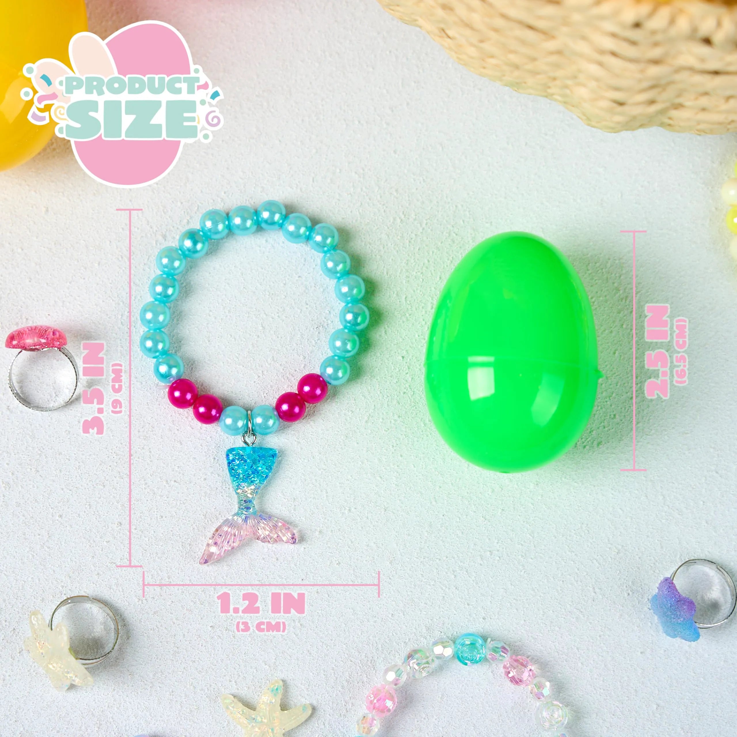 JOIN 12-Pack Prefilled Easter Eggs with Bead Jewelry Toys